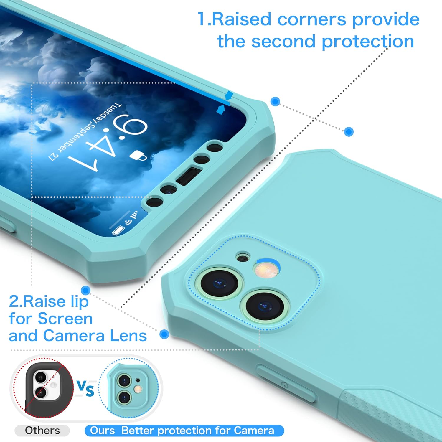 Thumbnail 3 de ORETECH 360° Shockproof Case for iPhone 11 with 2 x 9H Screen Protectors – Light Green