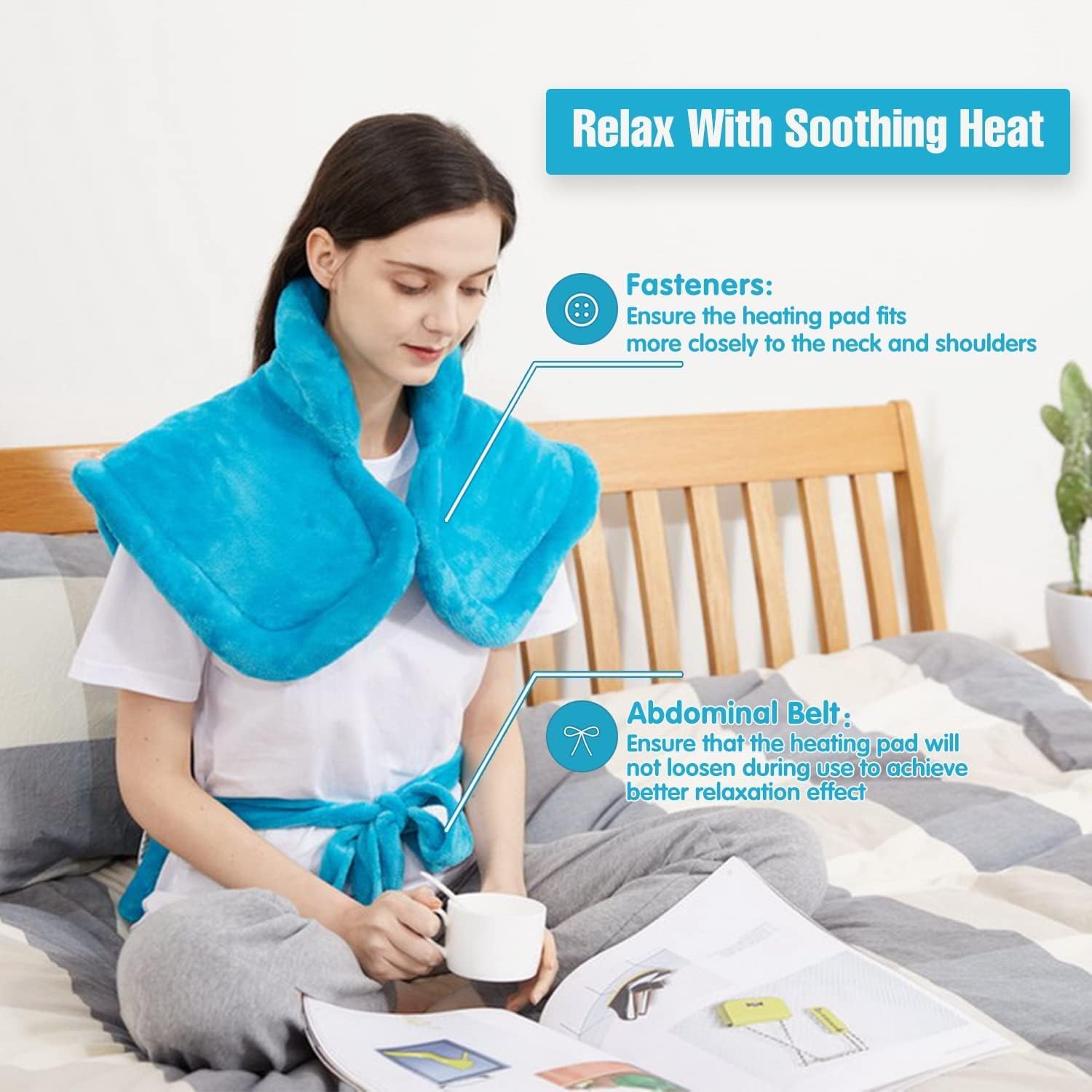 Thumbnail 5 de Tefici NA-H1622D Electric Heating Pad, 24" × 33" Flannel, 3 Heat Levels