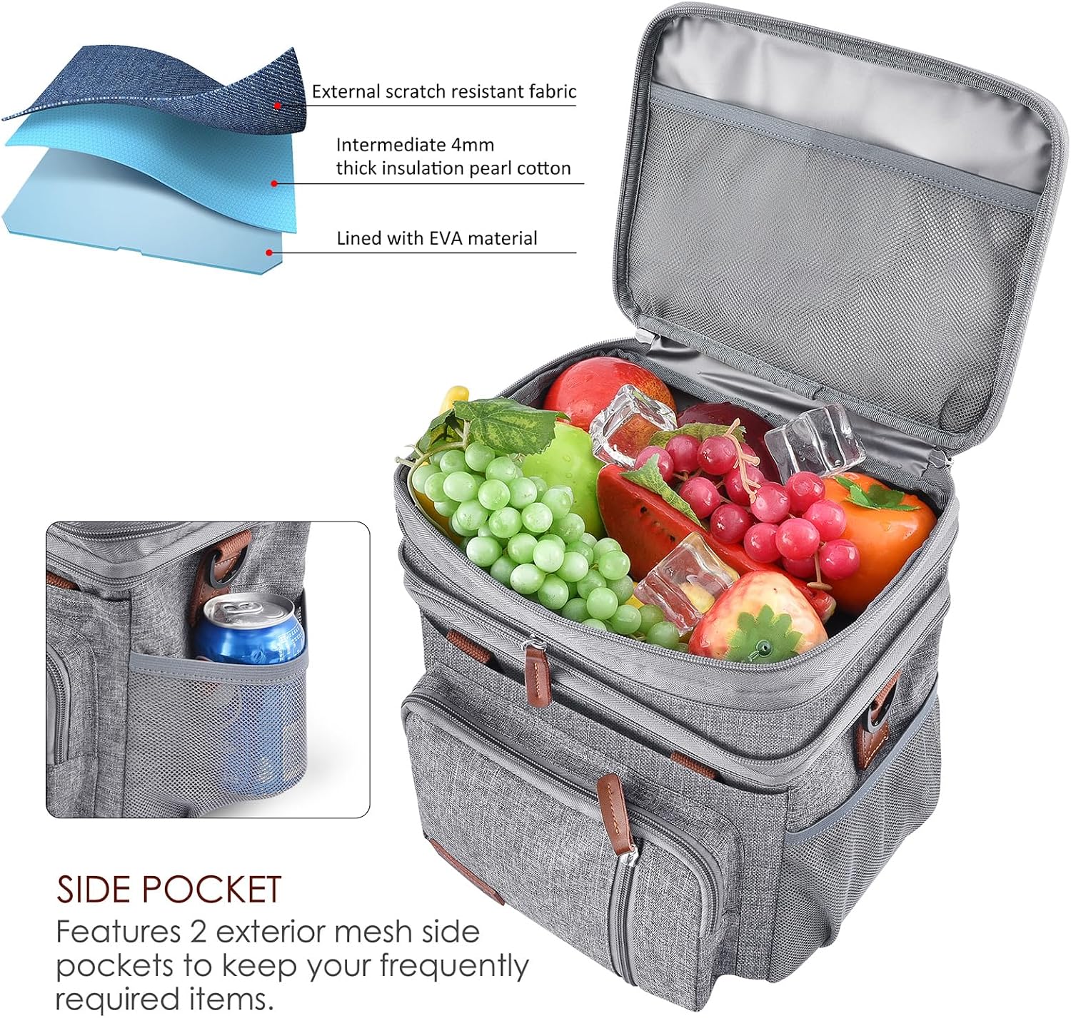 Thumbnail 2 de MIYCOO Lunch Bag & Lunch Box 15L Grey
