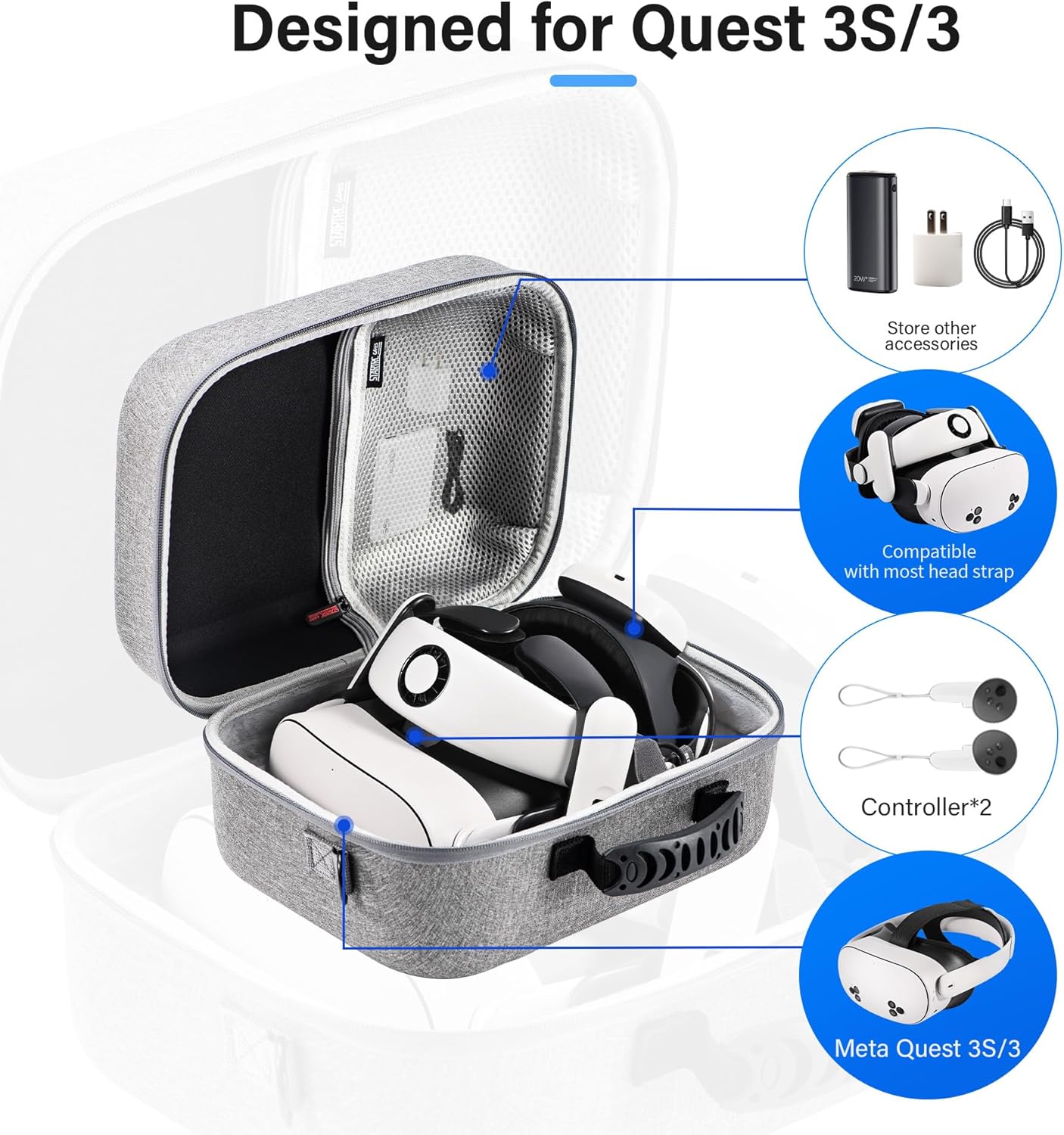 Detalle 2 de LXFEIFANTECH VR carry case for Quest 3S