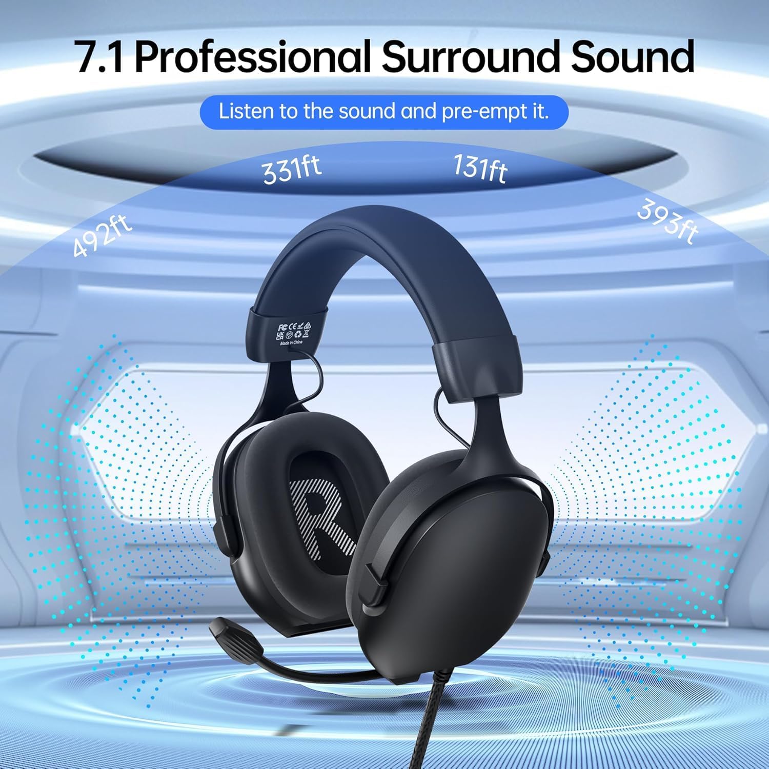 Thumbnail 1 de CASLSI K80 Gaming Headsets with Mic (7.1 Surround, Noise-Cancelling Mic, 3.5mm)