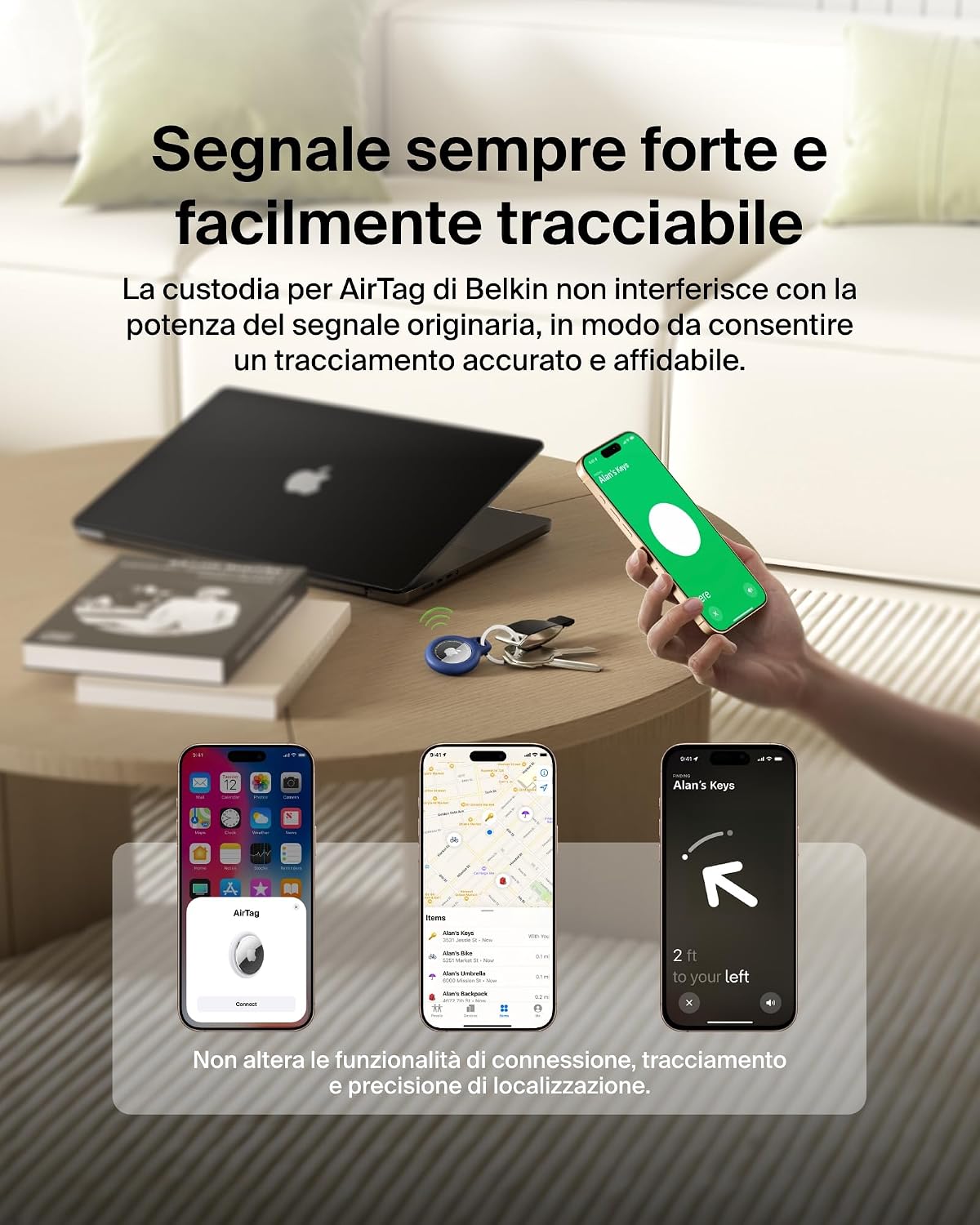Detalle 2 de Belkin custodia AirTag blu con anello 1