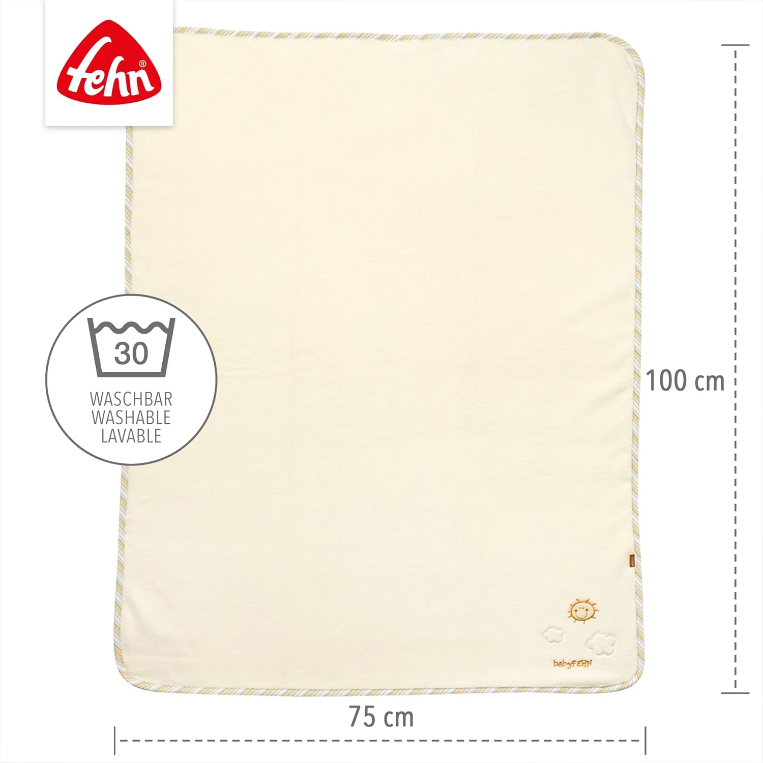 Detalle de Fehn Kuscheldecke Schaf – Kuschelige Babydecke und Schmusetuch für unterwegs