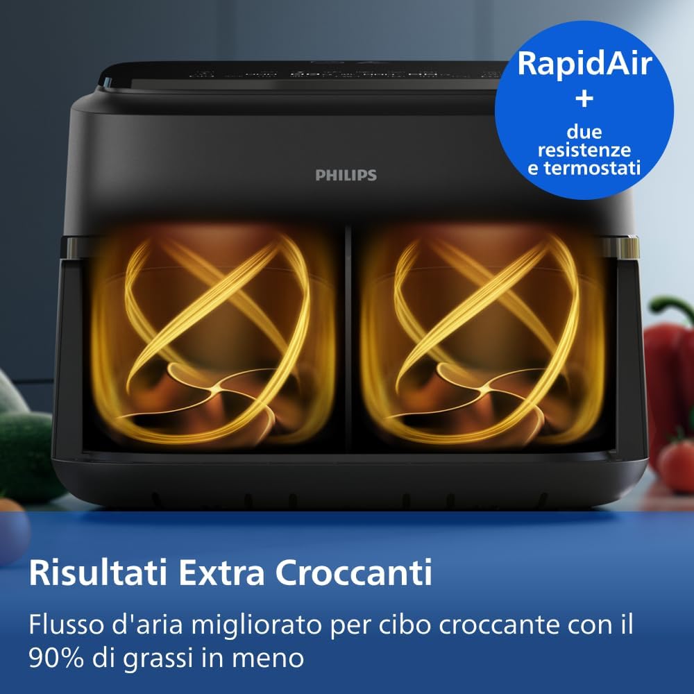Thumbnail 5 de Philips Airfryer Serie 1000: Friggitrice ad aria Dual Basket da 7,1 L con RapidAir e 10 modalità