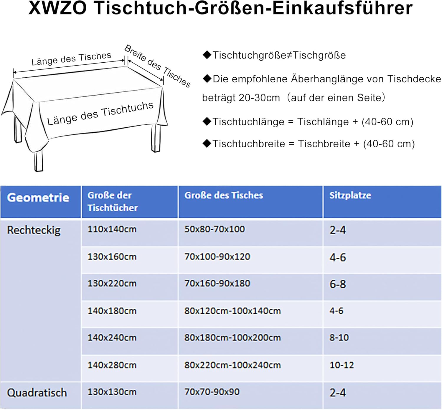 Thumbnail 5 de XWZO Tischdecke Gestreift 130 x 220 cm – Abwaschbar, Wasserabweisend, Eckig