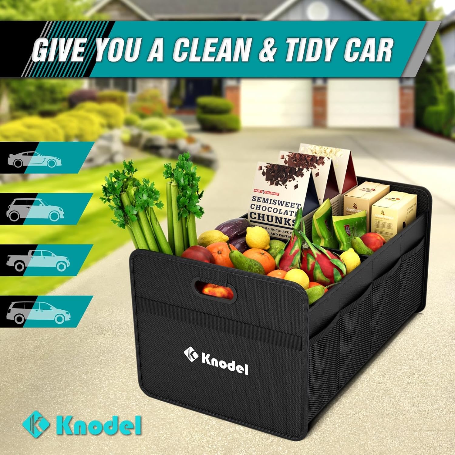 Thumbnail 5 de K KNODEL Car Boot Organiser (Foldable Car Boot Storage) – Small, Black