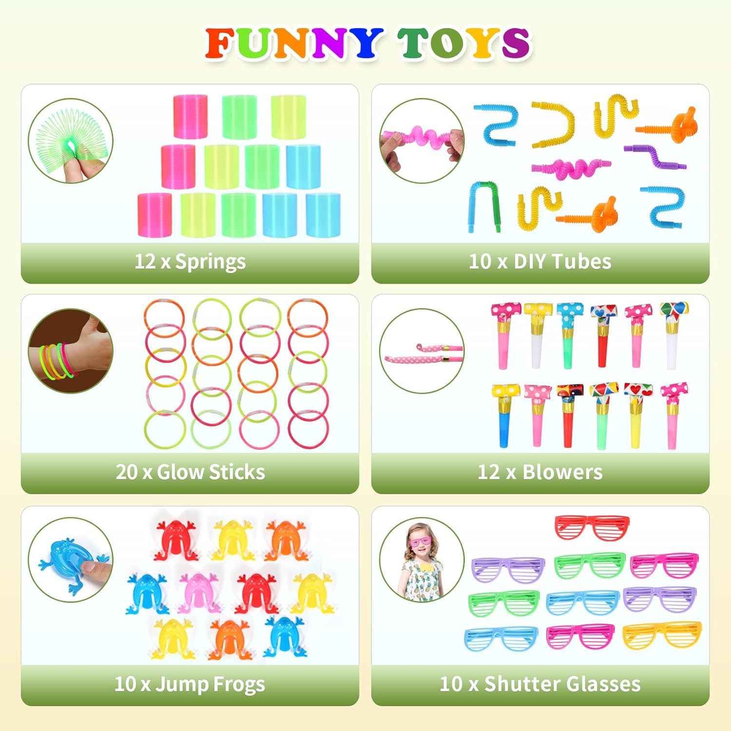 Detalle de OGNI ORA 200 PCS Party Bag Fillers for Kids – Assorted Toys Bulk Pack for Classroom Rewards & Birthday Favour Bags