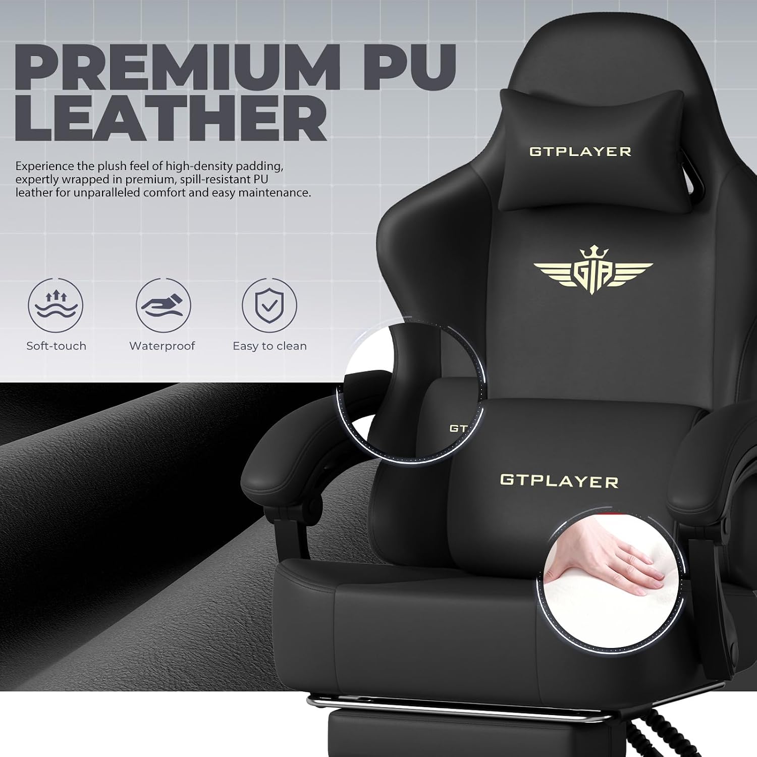 Detalle 2 de GTPLAYER Gaming Chair with Pocket Spring Cushion