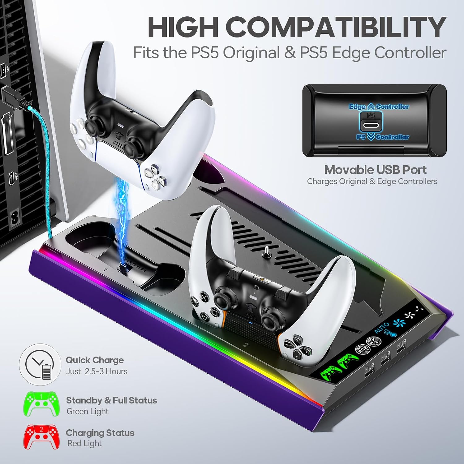 Detalle 2 de Rysker PS-5 Slim Pro stand with fan