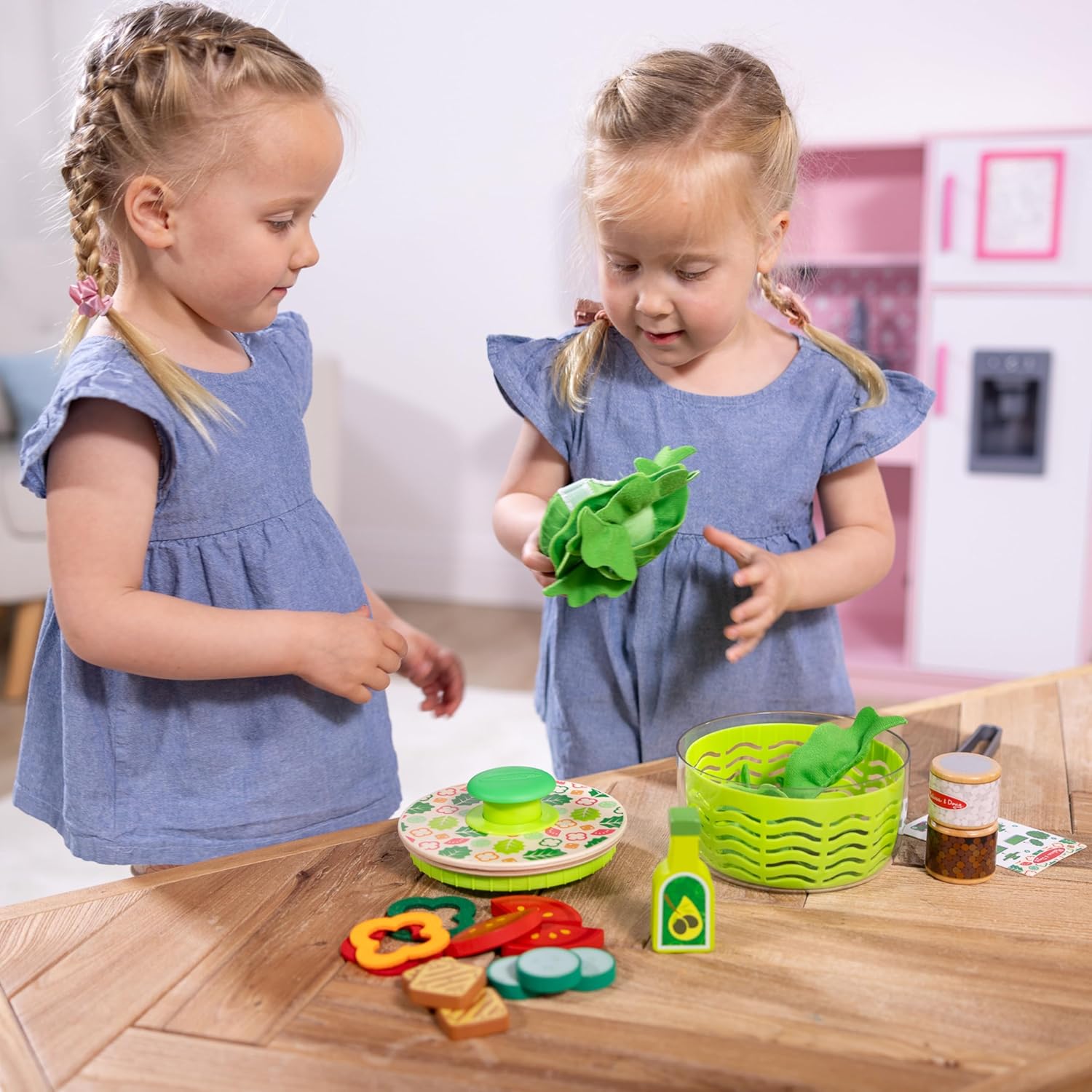 Thumbnail 1 de Melissa & Doug coffret jeu essoreuse à salade 28 pièces en bois – accessoires cuisine pour enfant 3 ans et +