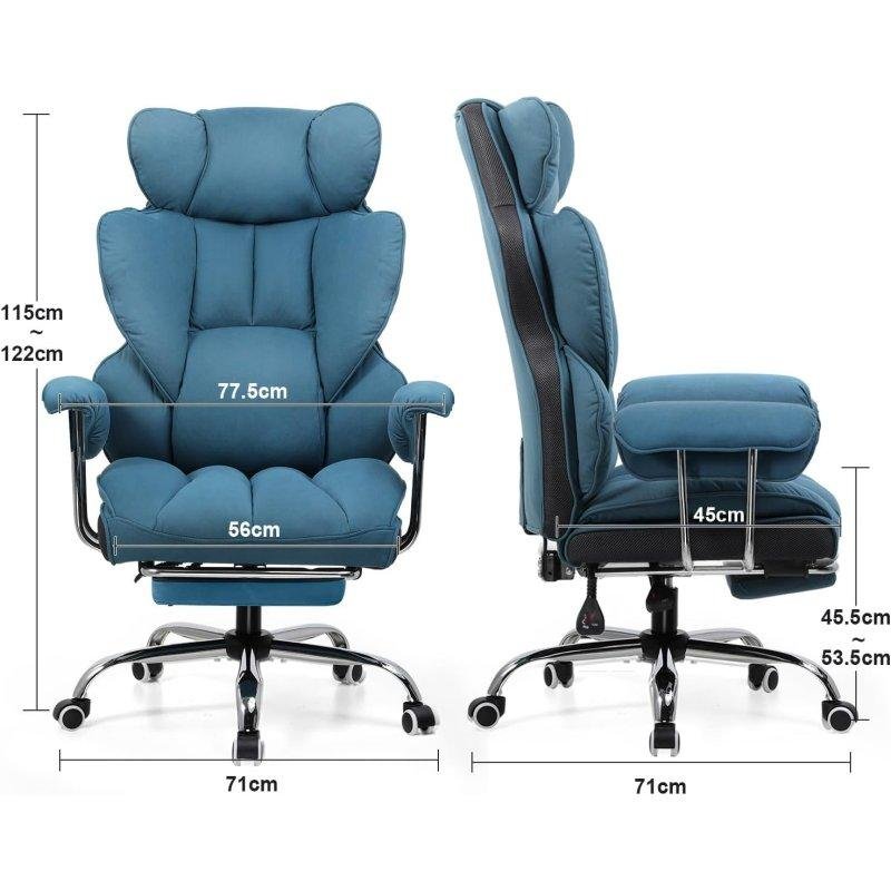 Detalle 2 de Silla Gaming GTPLAYER Ergónomica con Reposapiés Telescópico Azul (180 kg) – confort para largas sesiones