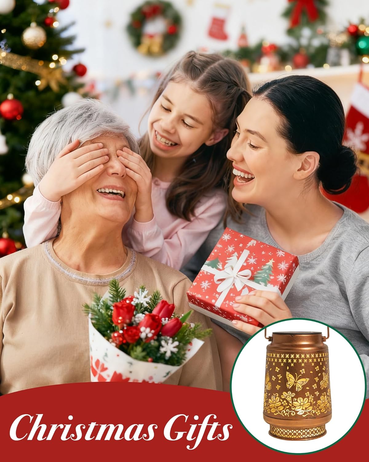 Thumbnail 1 de Butterfly Solar Lantern Garden Ornament for Mum and Grandma