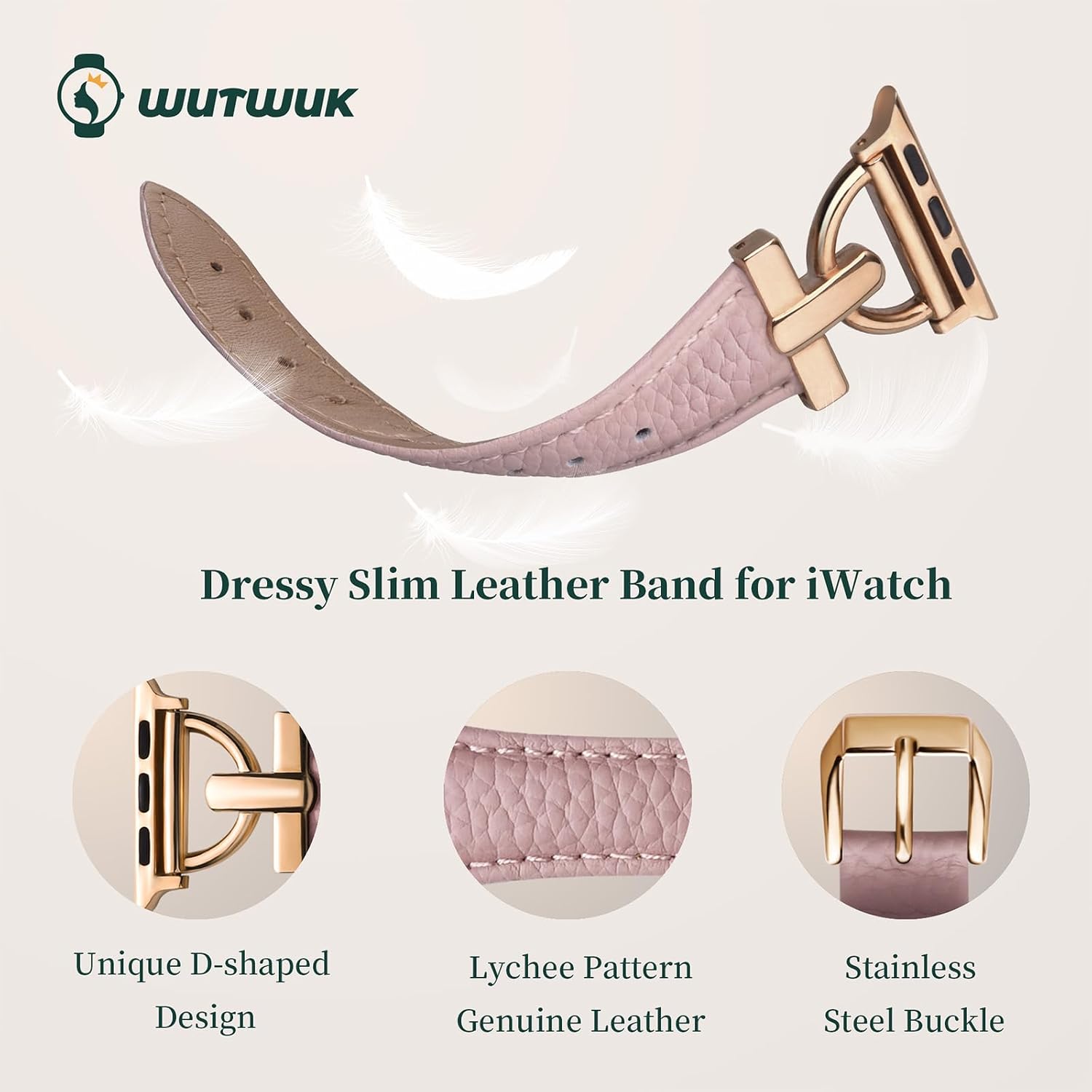 Thumbnail 3 de Wutwuk D-buckle leather Apple Watch strap 42mm