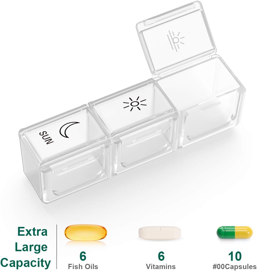 Detalle 2 de BUG HULL E-348-3 Weekly Pill Organizer, 3-Times-Daily, White Plastic
