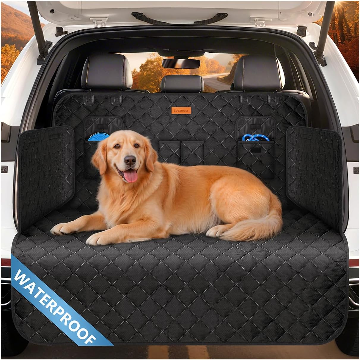 Looxmeer Protection Coffre Voiture Chien Universelle – Housse anti-dérapante 180x102 cm, 5 couches et protection latérale