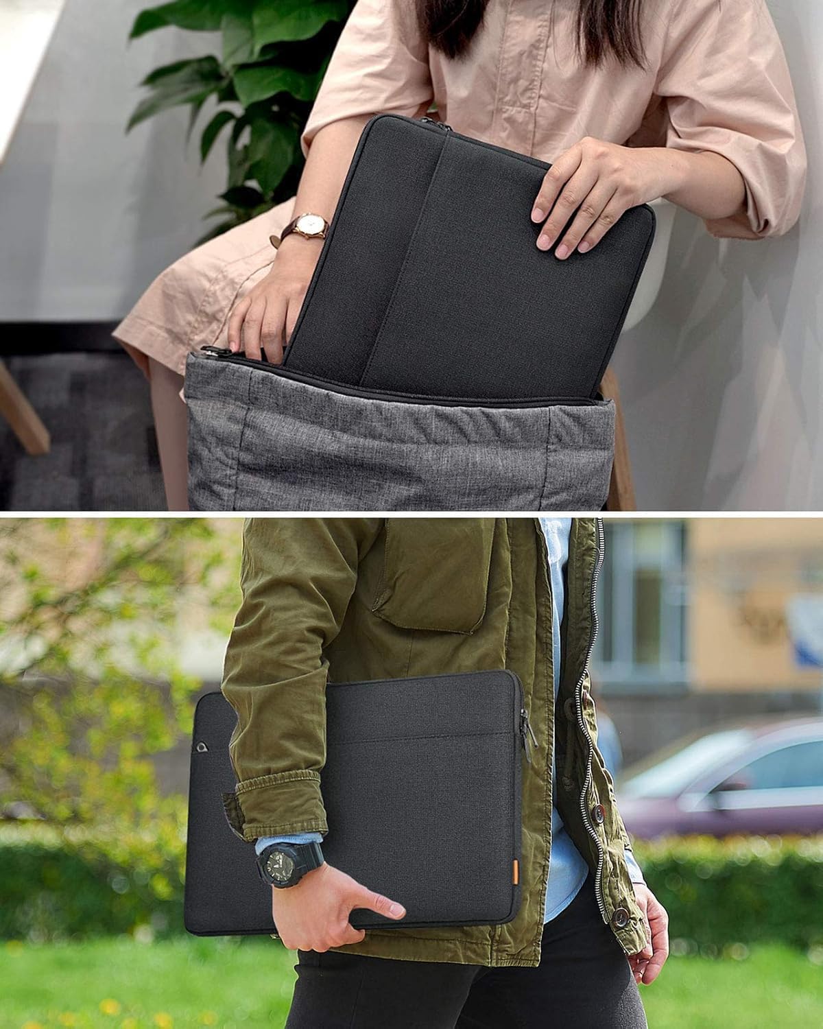 Thumbnail 6 de Inateck 15–15.6 inch Laptop Case Sleeve Bag with Accessory Compartment (Black)