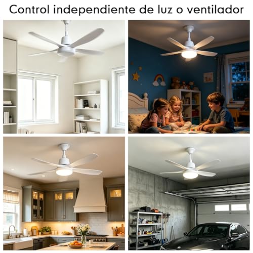 Thumbnail 6 de Ventilador Techo con Luz LED 76 cm Joyshie (4 velocidades, Luz 3CCT 18W, Mando a Distancia y Temporizador)