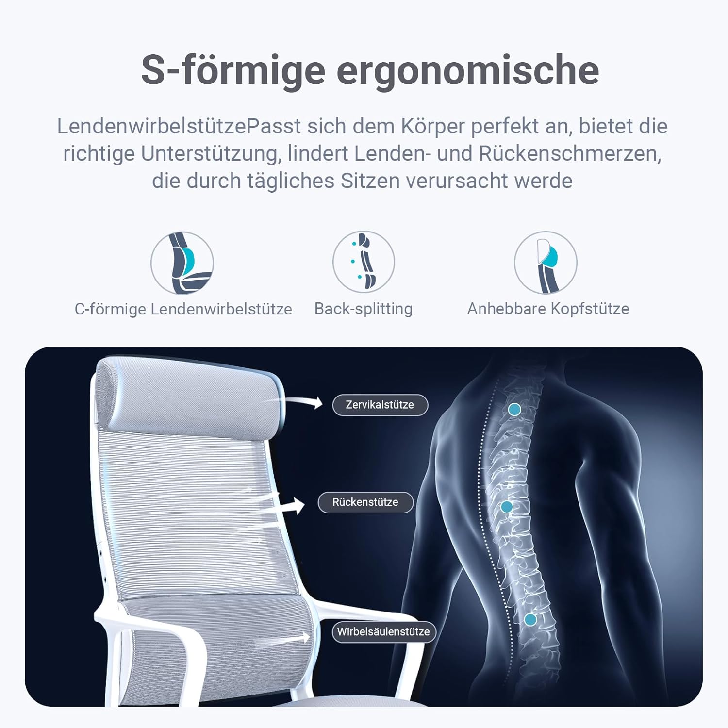 Thumbnail 5 de MELOKEA Bürostuhl Ergonomisch 200 kg 💺