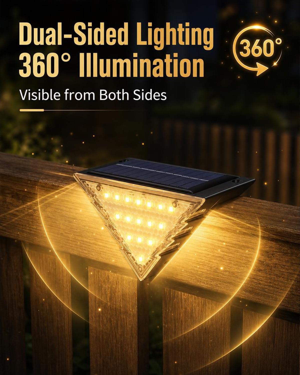 Detalle de Airoieak Solar Stair Lights 4 Pack – Double‑Sided Outdoor Solar Lights for Steps and Boundaries