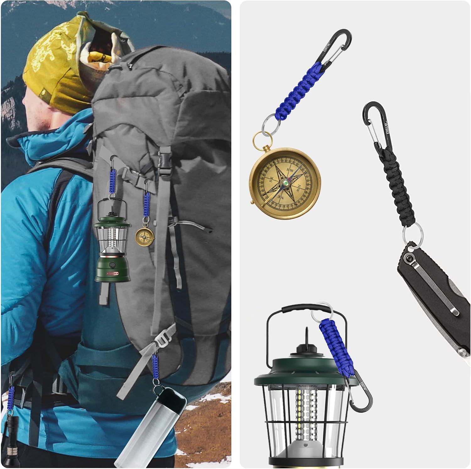 Detalle 2 de EOTW Paracord Schlüsselanhänger mit Karabinerhaken – personalisierbar, robust und vielseitig