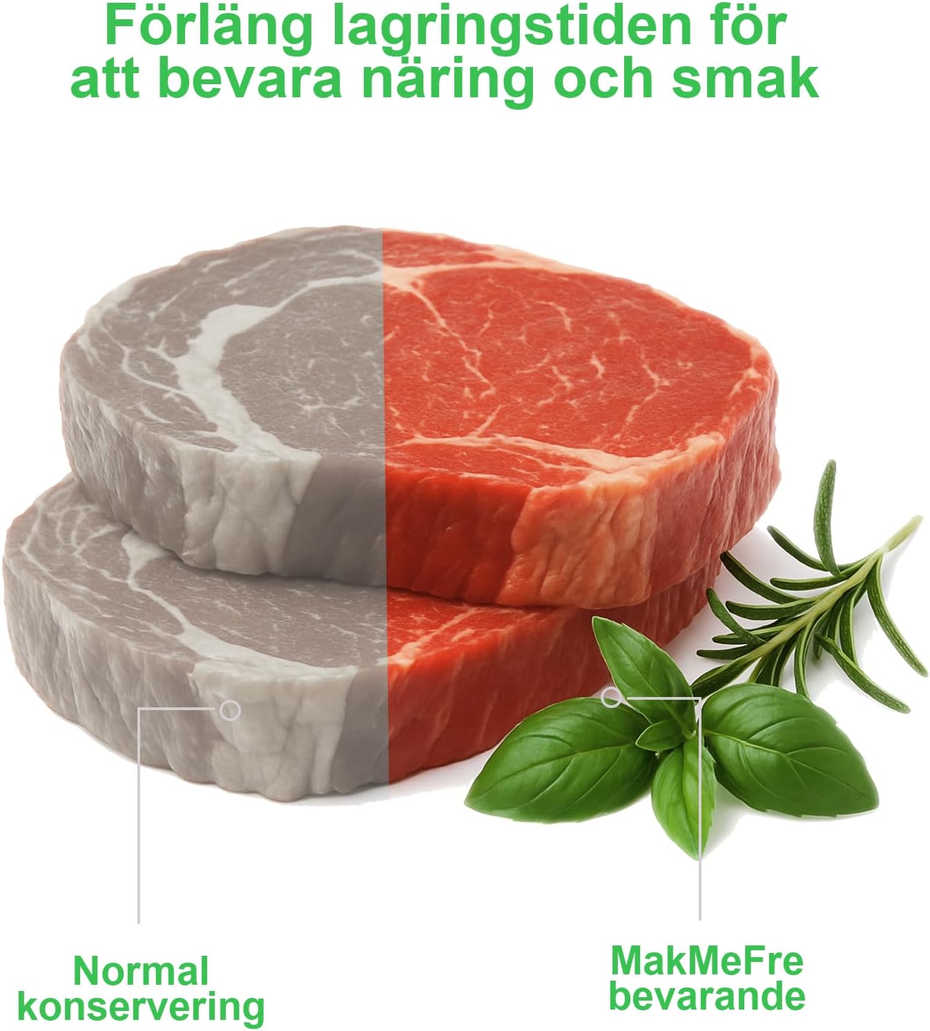 Detalle de MakMeFre 20 × 30 cm vakuumpåsar, präglade och förskurna, 400-pack
