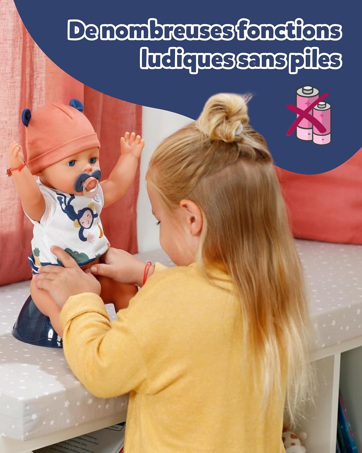 Thumbnail 6 de BABY born Emma Style Jungle — Poupée bébé 43 cm, 10 fonctions et accessoires (unisexe, sans piles)