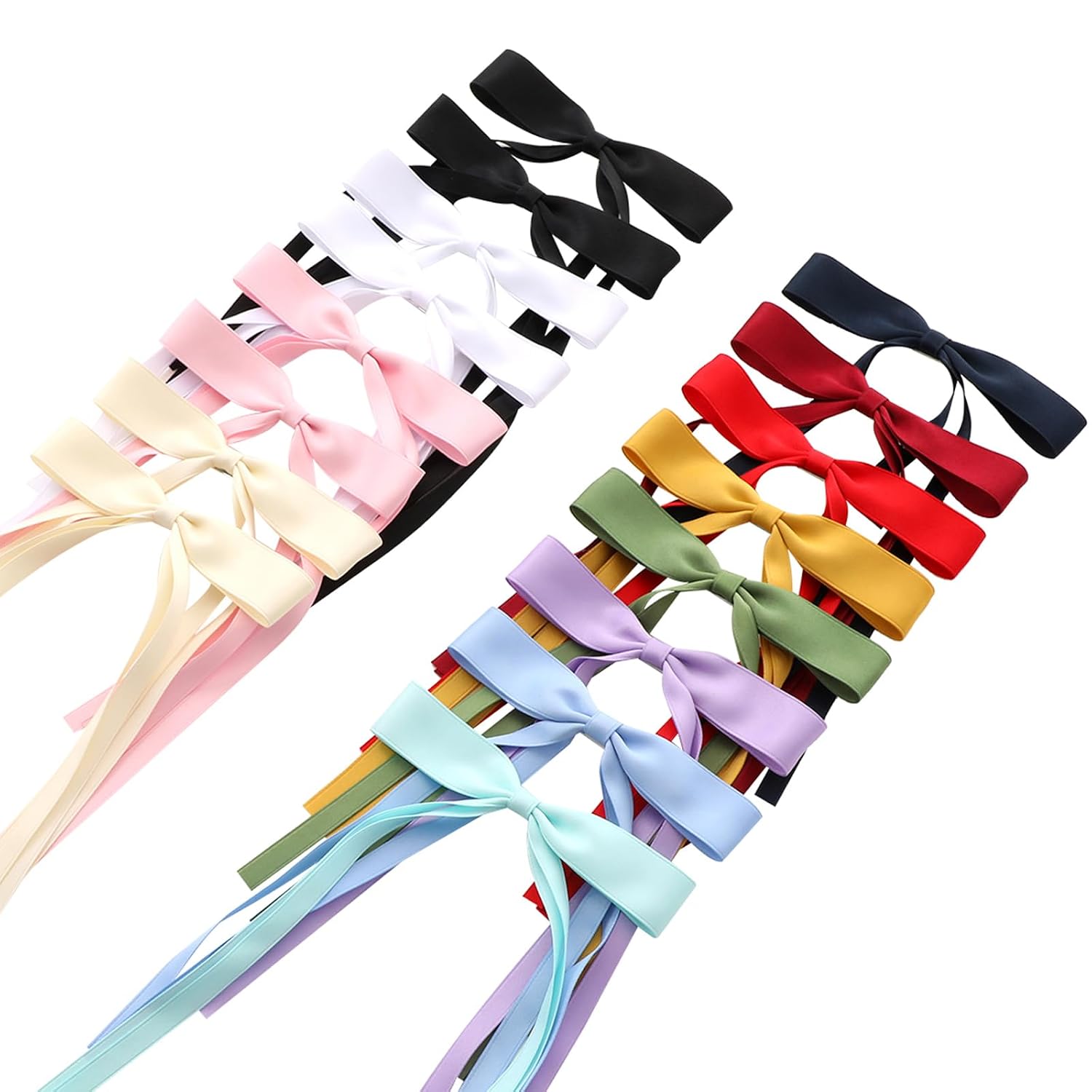 Detalle de WORTL 16-Piece Hair Bow Clips with Long Tails and Alligator Clips