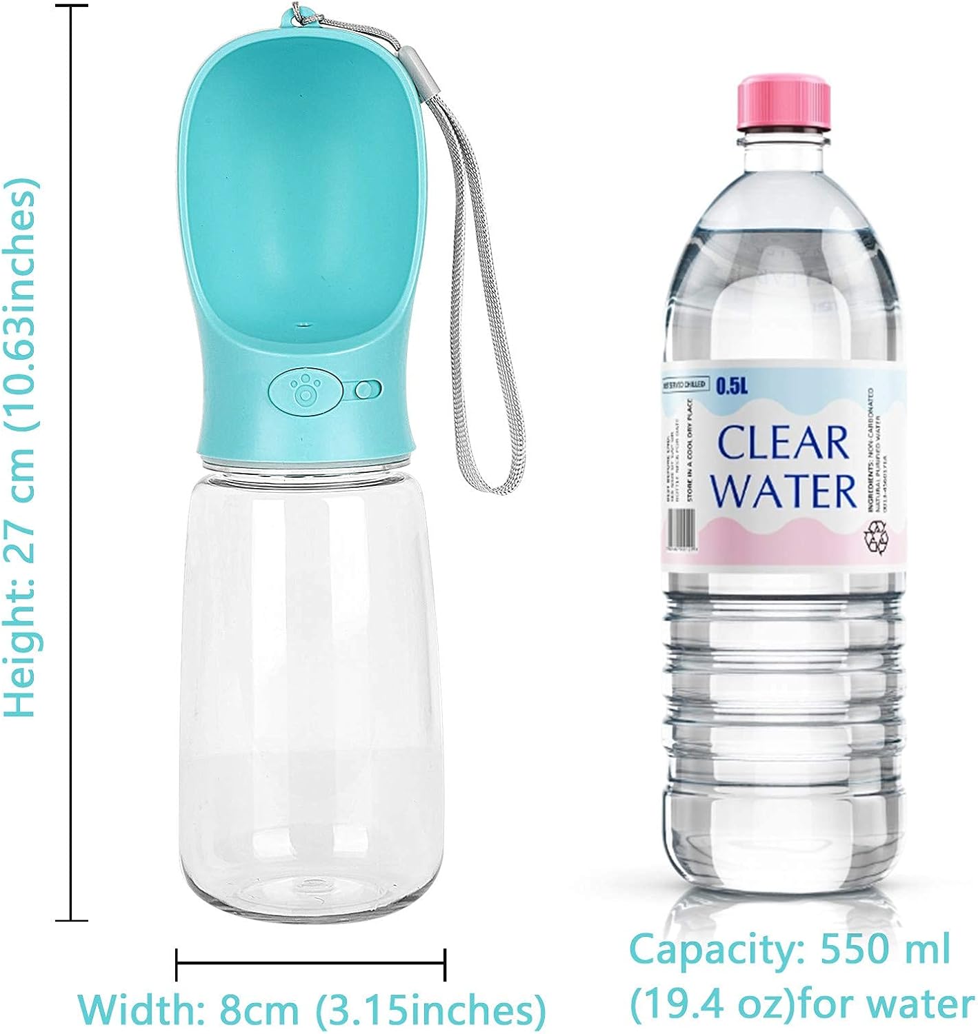 Thumbnail 6 de 550ml Antibacterial Dog Water Bottle Leak‑Proof 💧