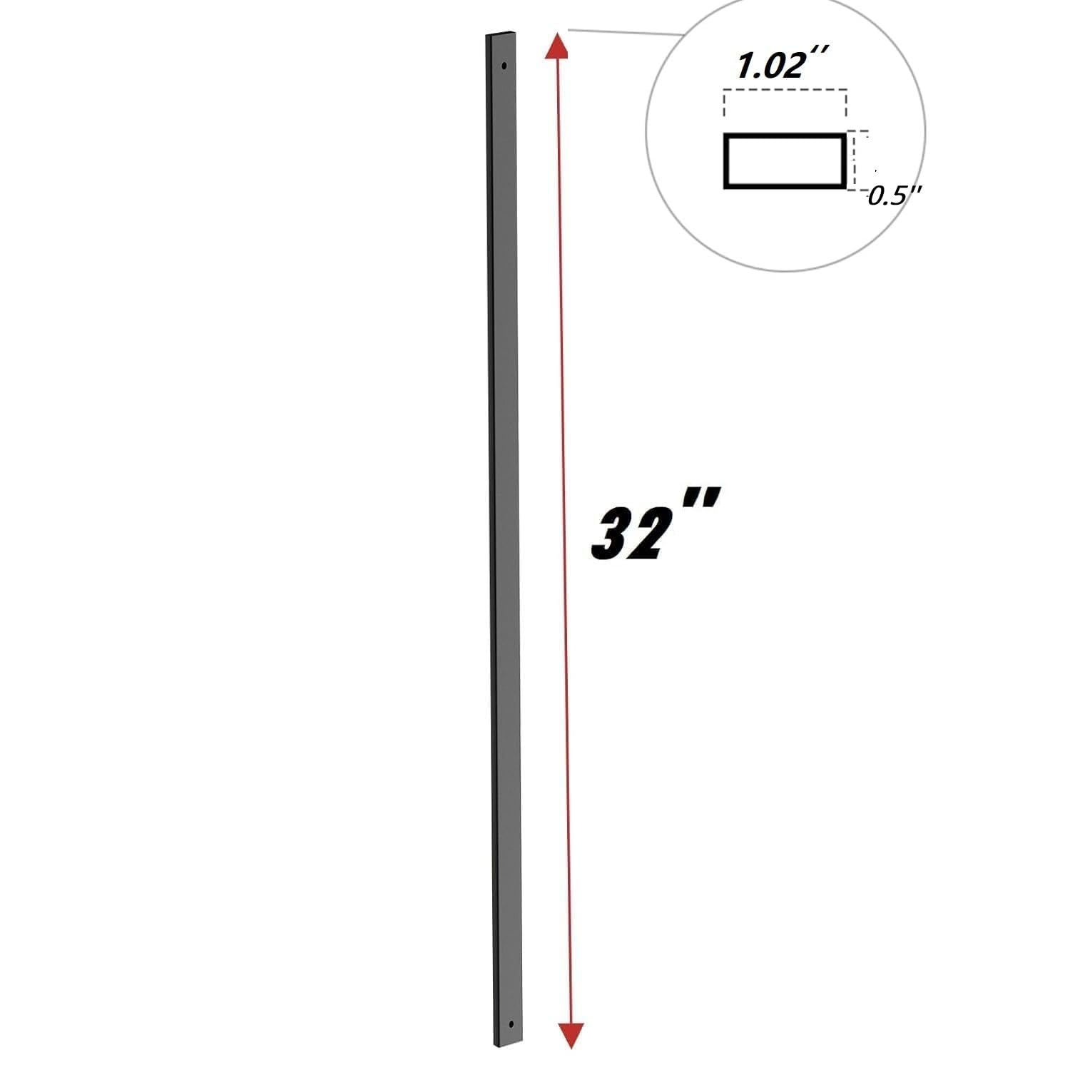 Detalle 2 de HZIU Deck Balusters, 25-Pack 32.25-Inch Stainless Steel Side-Mount Spindles