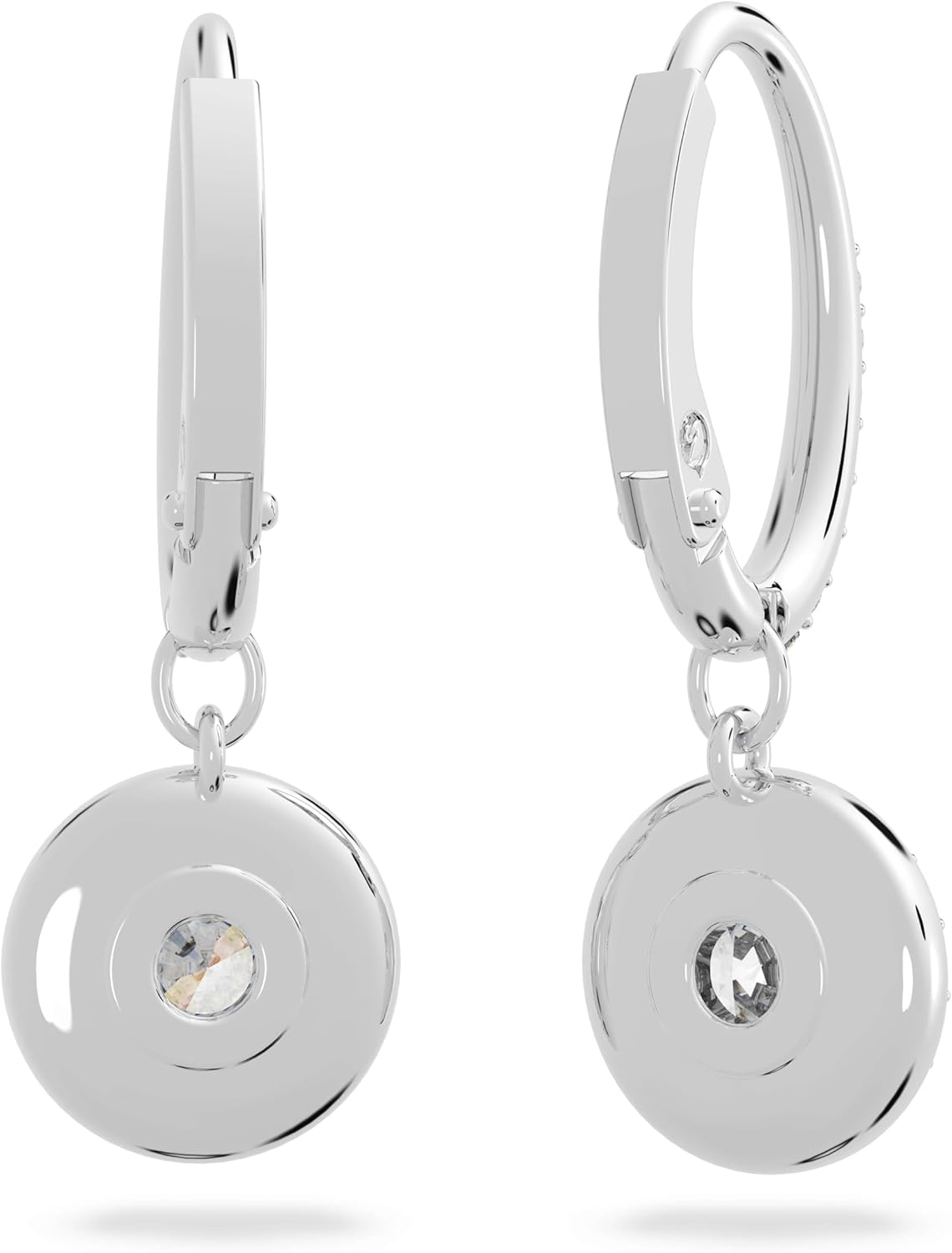 Thumbnail 2 de Swarovski Pendientes Angelic redondos blanco baño de rodio 💍