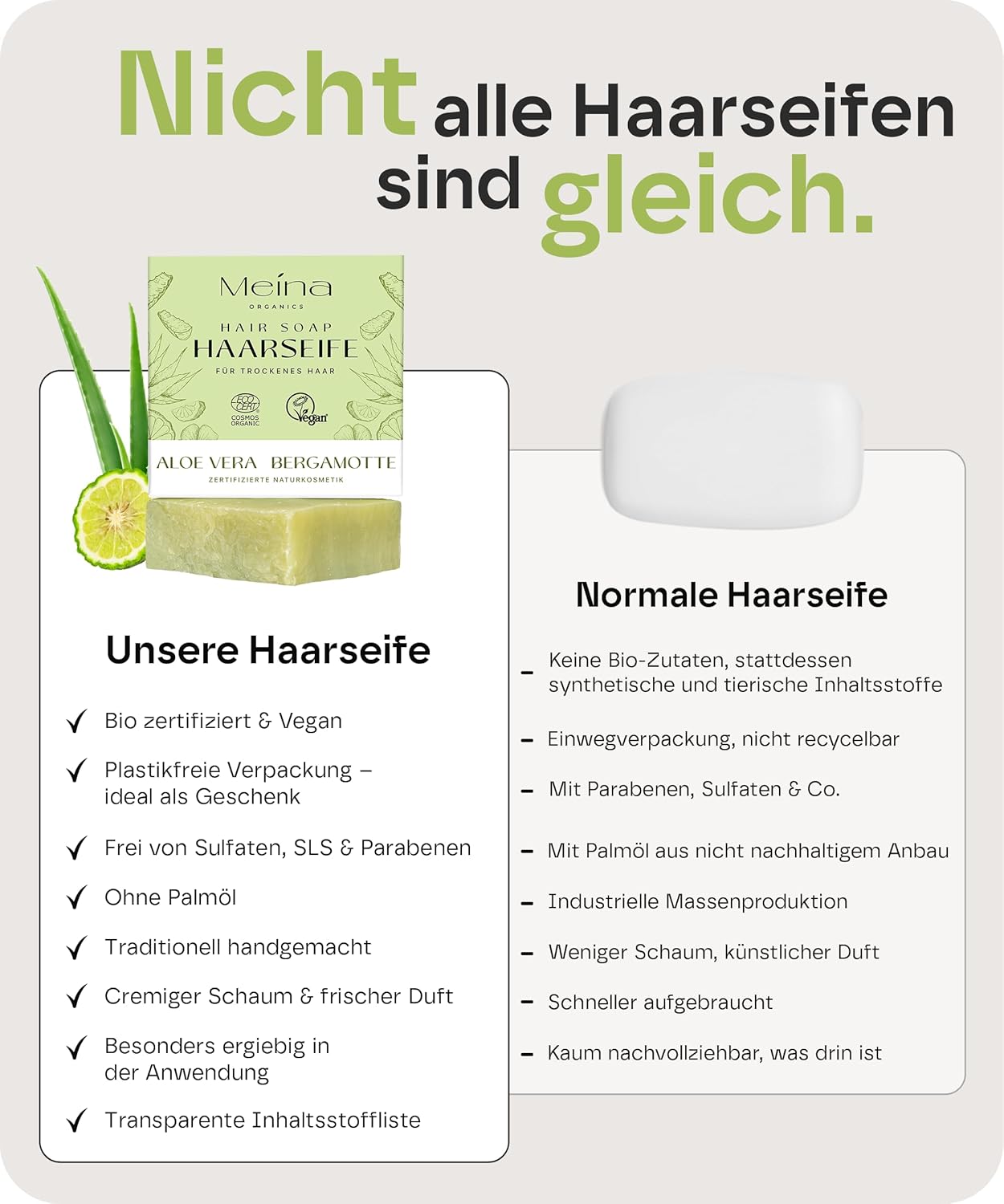 Detalle 1 de Bio Haarseife für trockenes Haar, 80 g