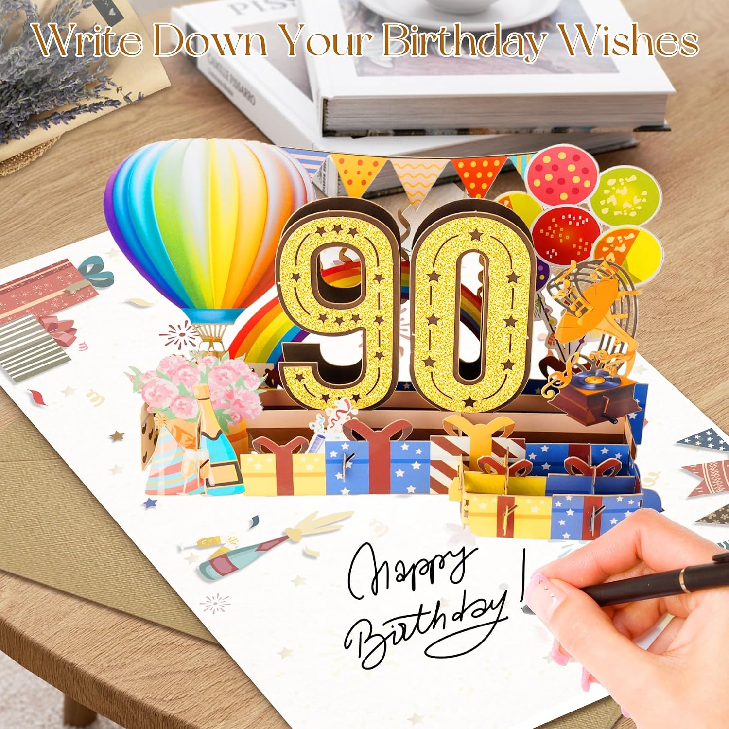 Detalle de 90th Birthday Card: Funny 3D Pop Up with Envelope