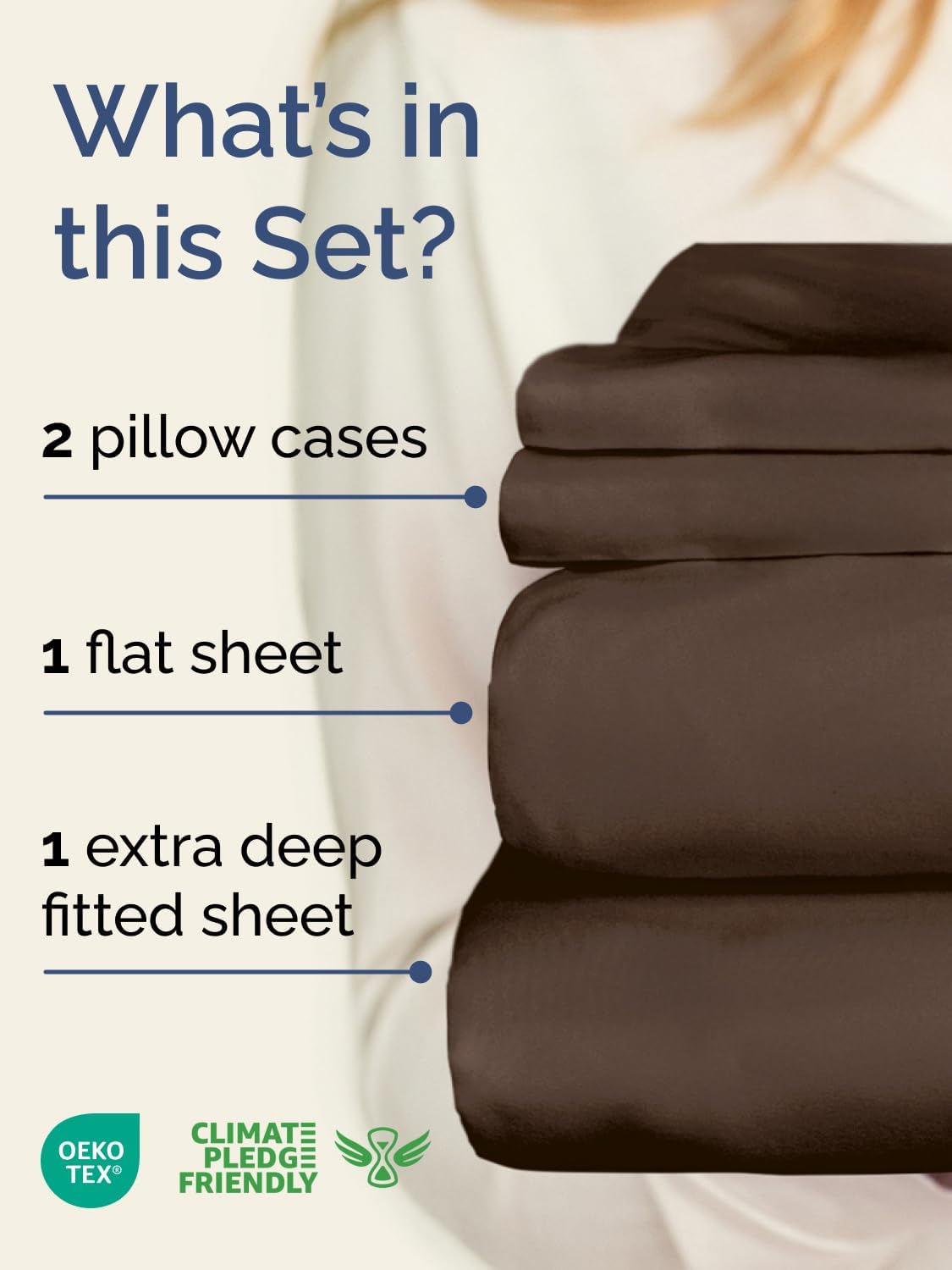 Detalle 2 de CGK Unlimited 21InchTwinBrown Extra Deep Twin Microfibre Sheet Set, Brown