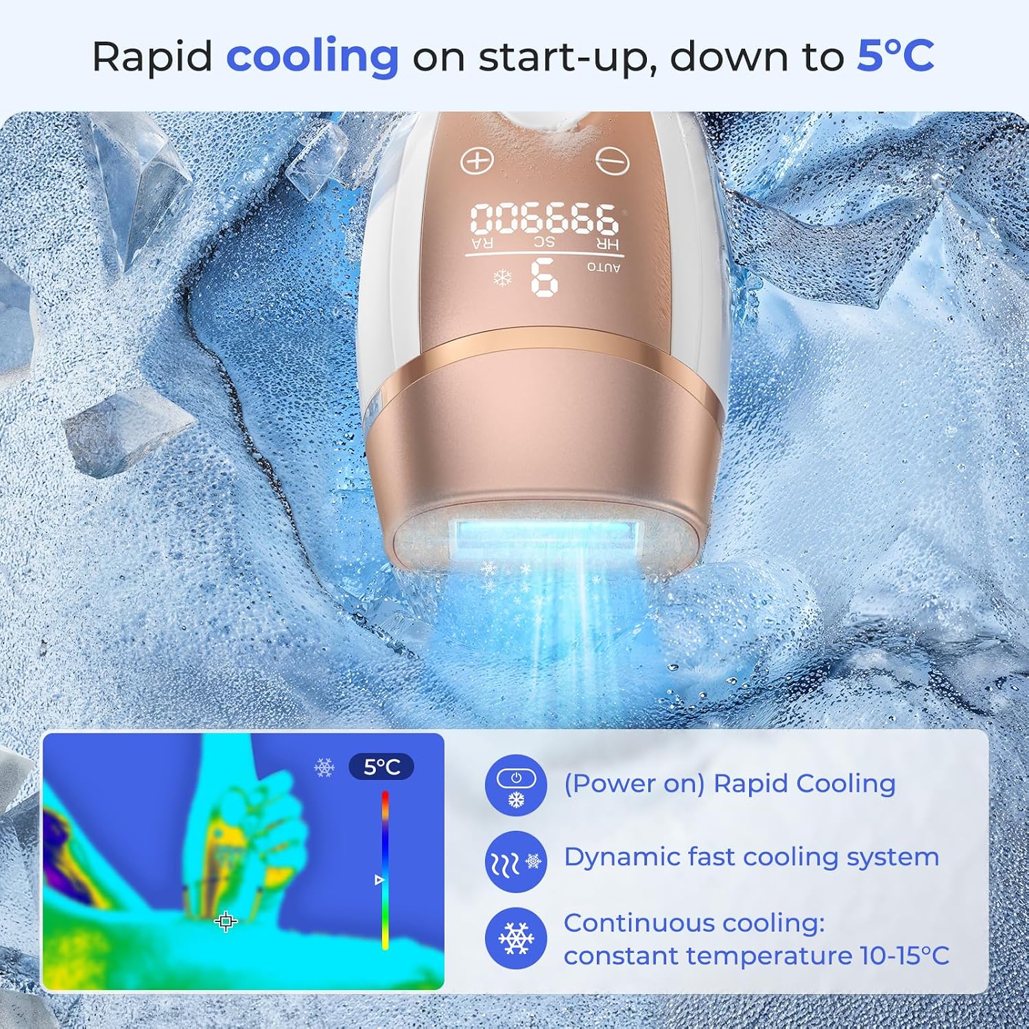Thumbnail 1 de Deplite Laser Hair Removal Device with Ice-Cooling System – Painless Home IPL for Full-Body, 9 Levels, 999,900 Flashes