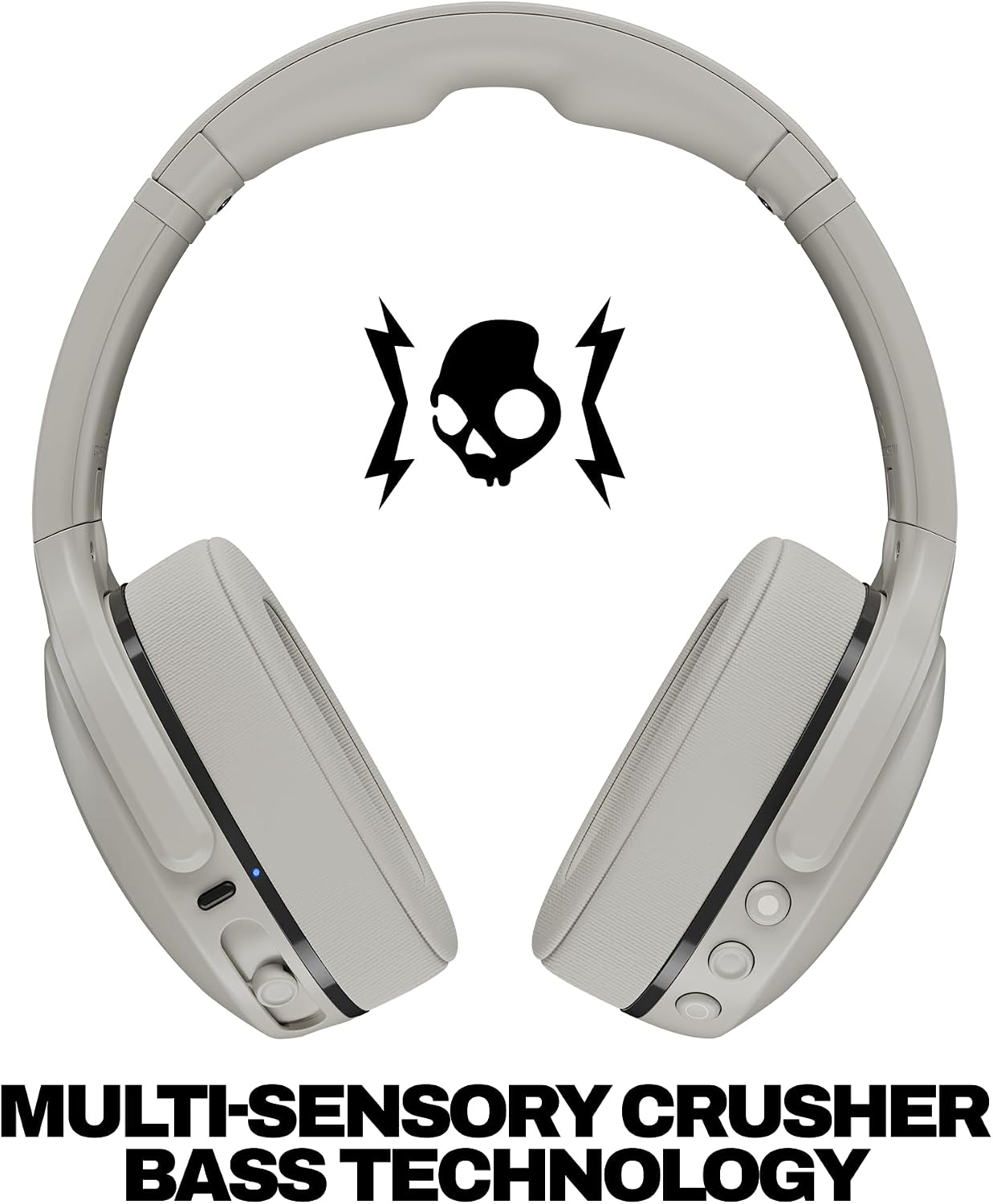 Detalle de Skullcandy Crusher 540 Active Wireless Bluetooth Headphones (Concrete) with Multi-Sensory Bass