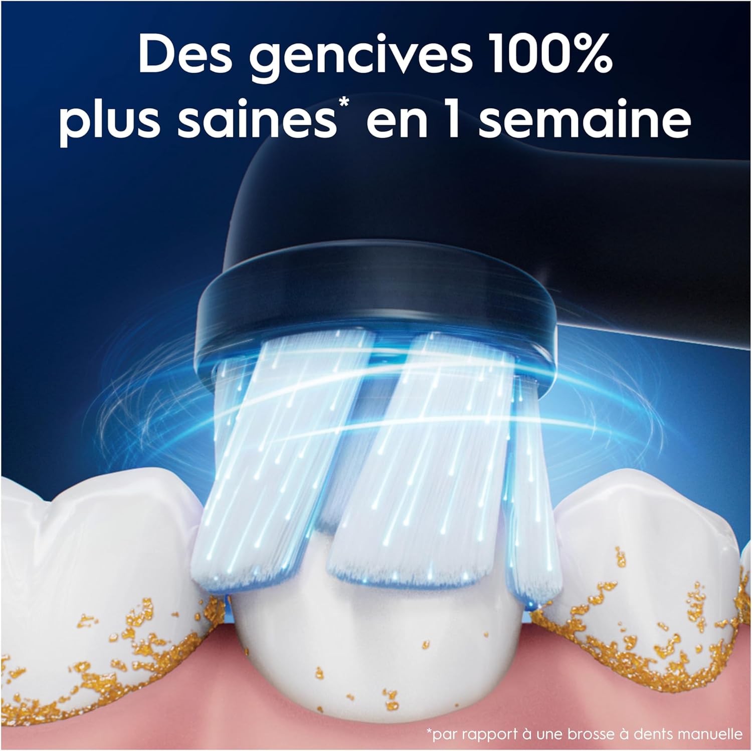 Detalle de Oral-B Brossettes de Rechange Gentle Care pour iO – lot de 8, Noires (4000 brins)