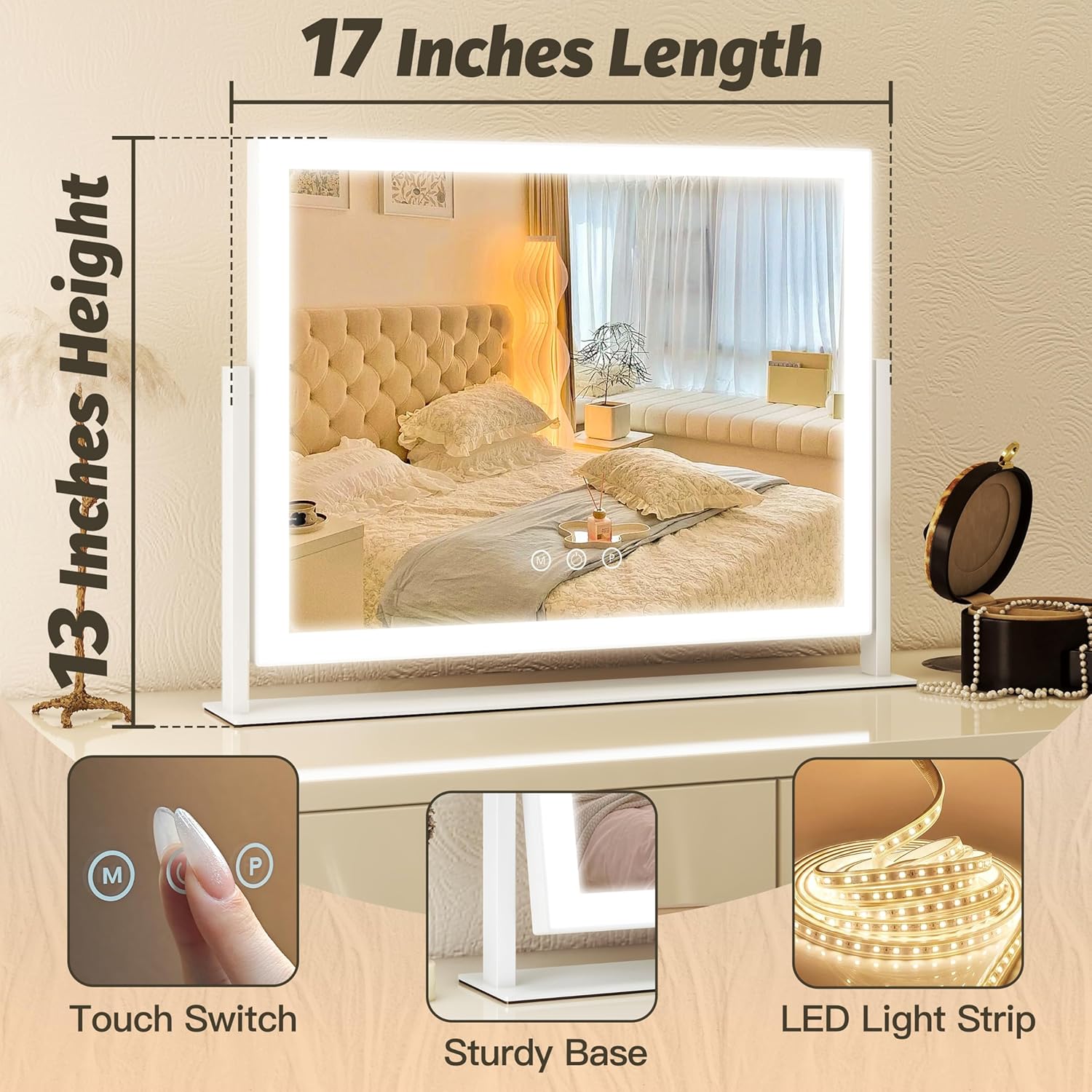 Thumbnail 6 de FENNIO Vanity Mirror 13x17 Makeup Mirror