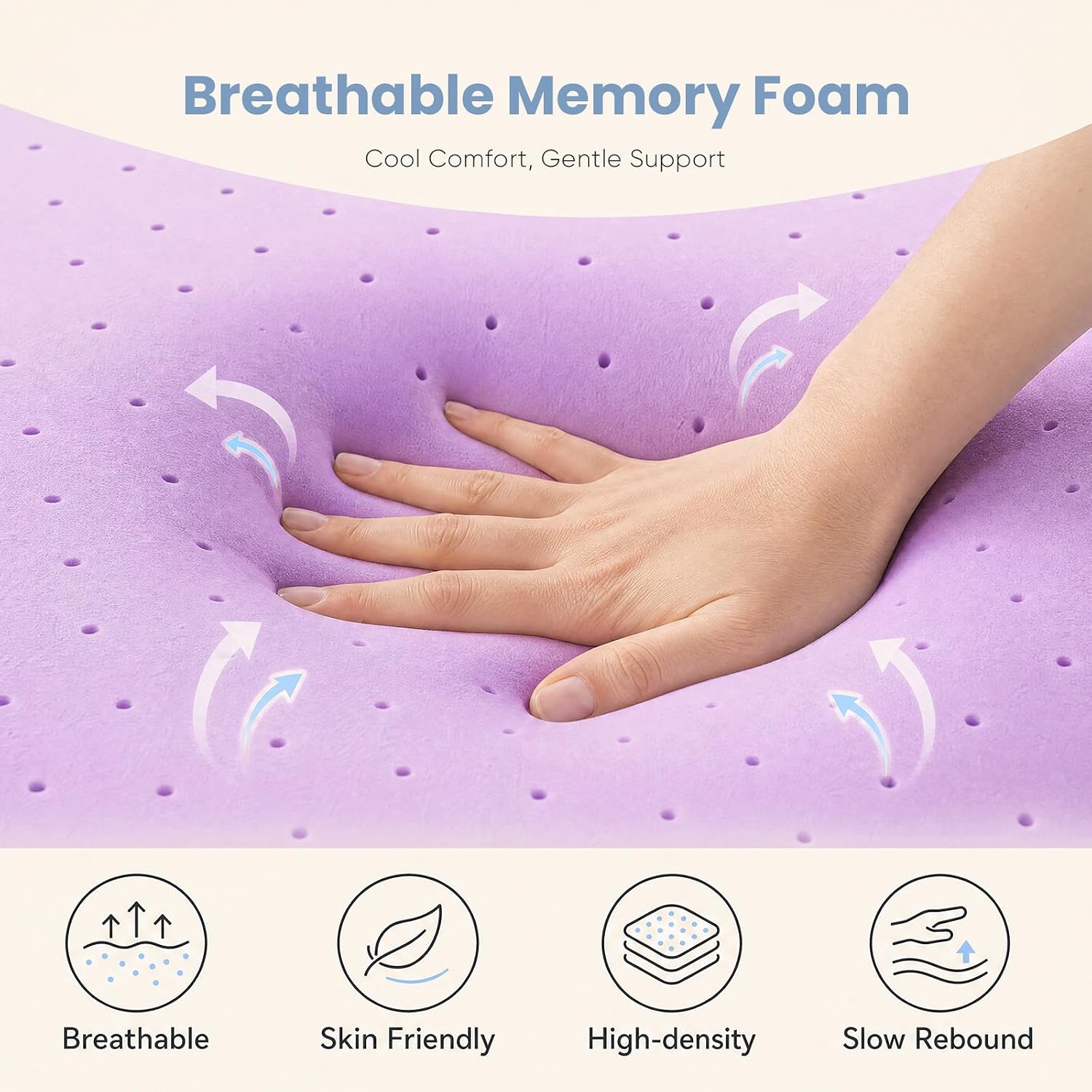 Detalle 2 de DUMOS Memory Foam Mattress Topper, Cal King