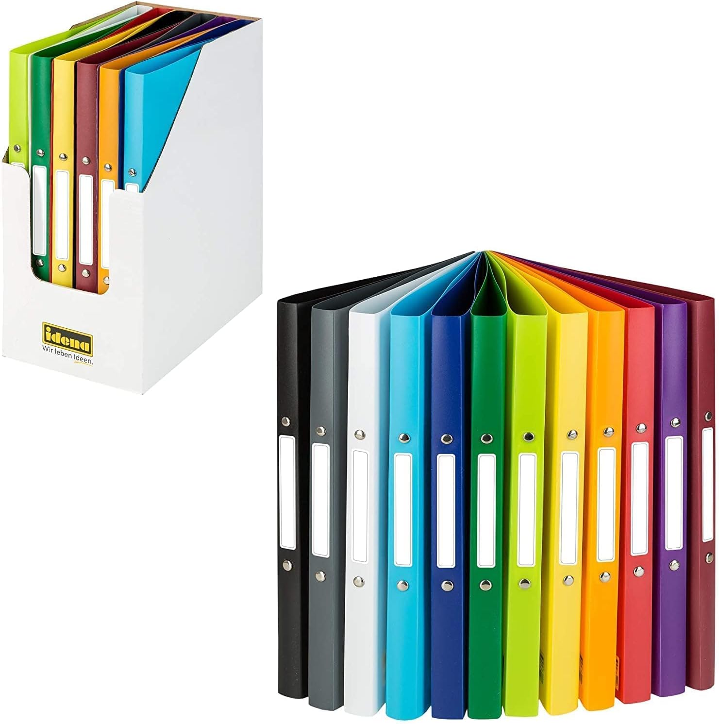 Detalle 2 de Idena 10426 Ringbuch DIN A4 im 12er-Set, 2-Ring-Mechanik 16 mm – 12 Farben