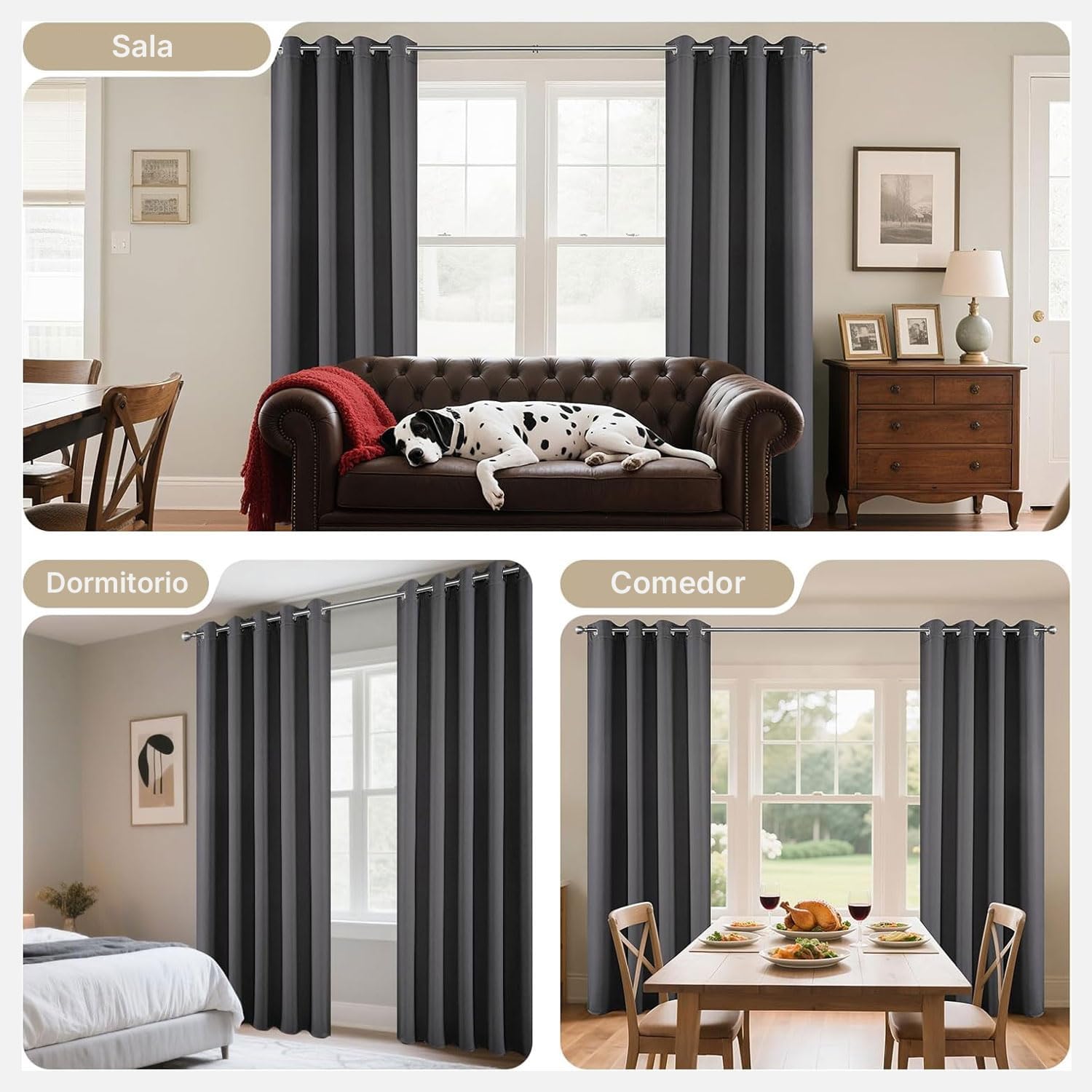 Thumbnail 8 de Joydeco Cortinas Opacas Salon 2 Piezas 140x245 cm 🛋