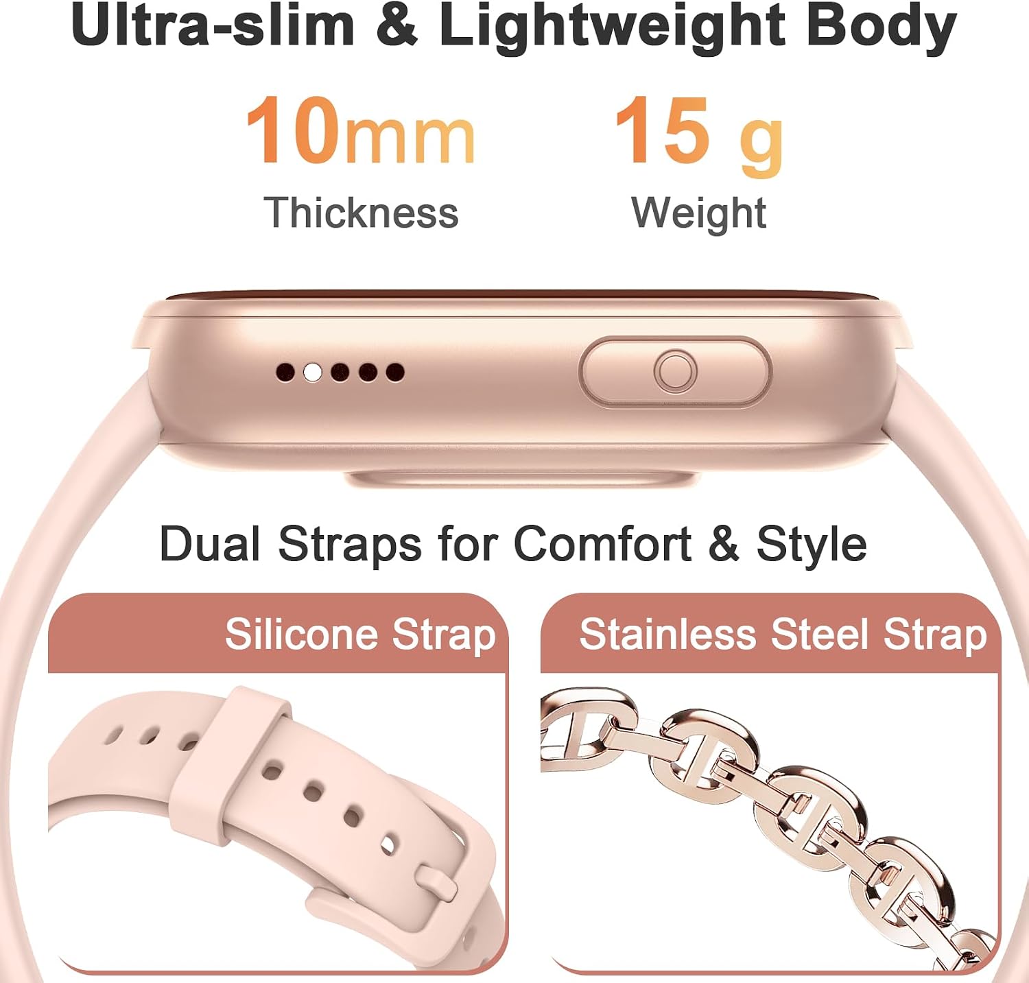 Detalle de Fitoncloud Smart Watches for Women – 1.47" Slim Fitness Smartwatch with BLE 5.3, 100+ Sports Modes and Health Monitoring