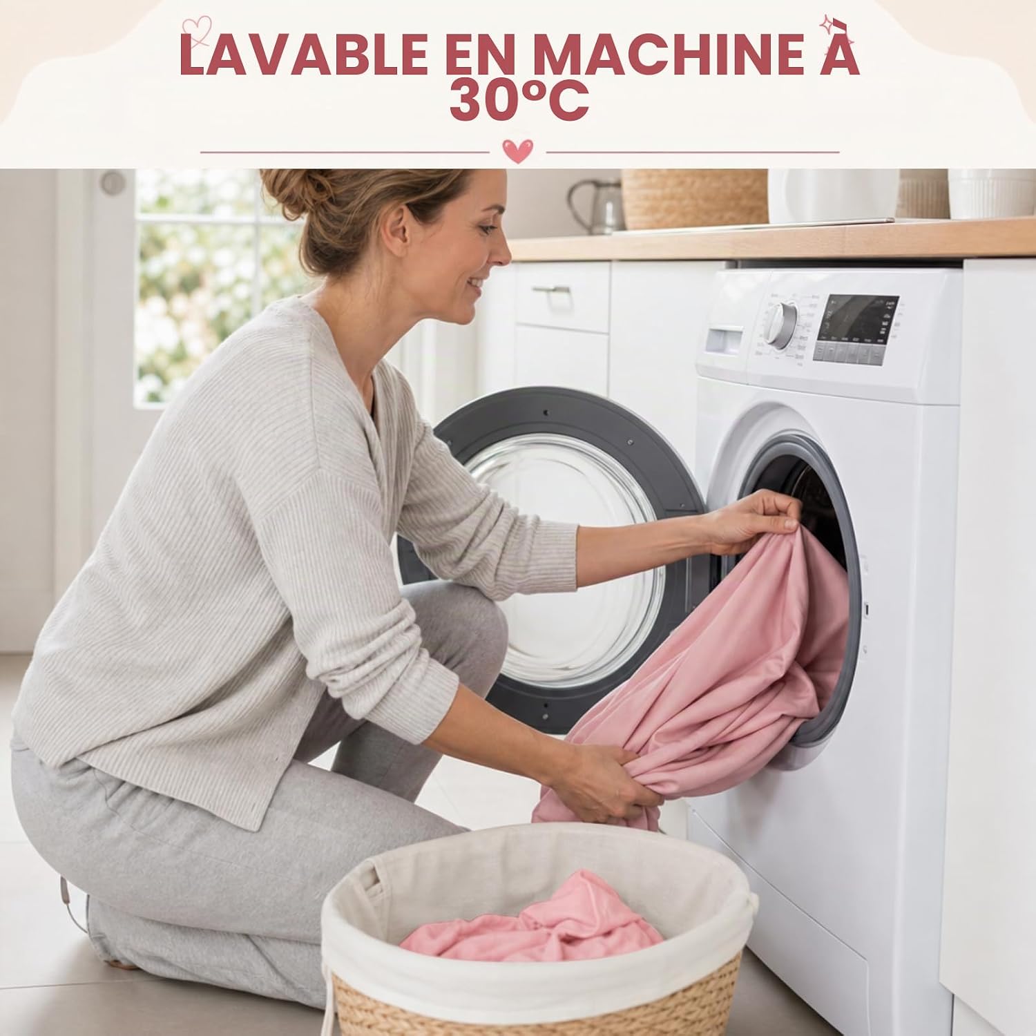 Detalle 1 de LUPATDY KFSCL-01-FS-27067 bedhemel voor huisbed, 2-delig, polykatoen, roze