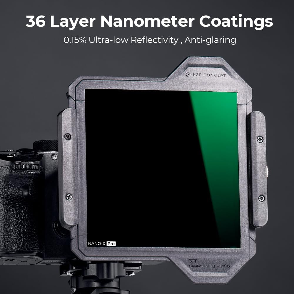 Thumbnail 6 de K&F CONCEPT Nano X-PRO Rechteckfilter ND1000 (10 Stop) 100x100mm – Graufilter mit Nano-Beschichtung