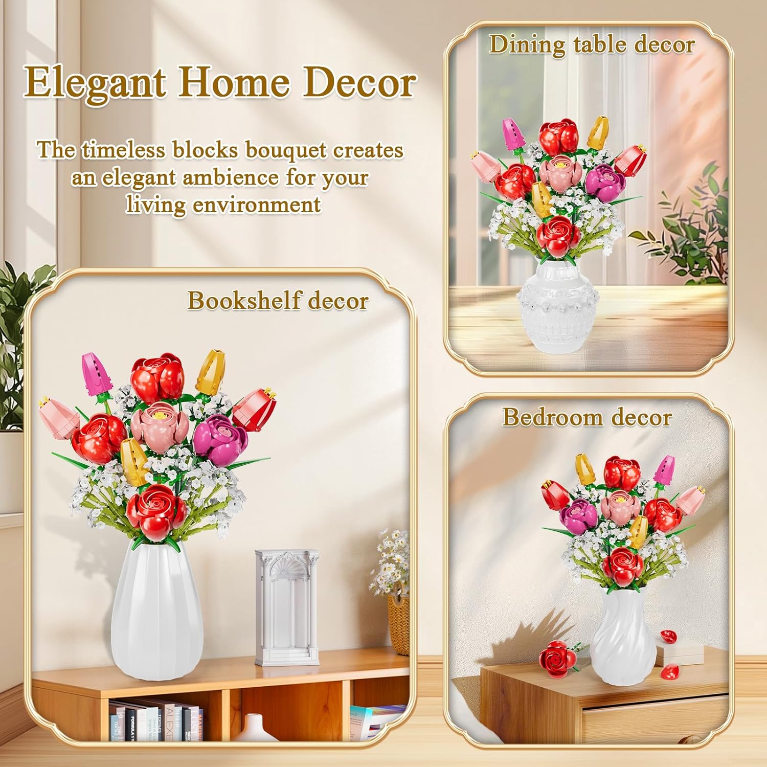 Thumbnail 6 de IKIDSUN Blumen Bausteine Bausatz 680 Teile