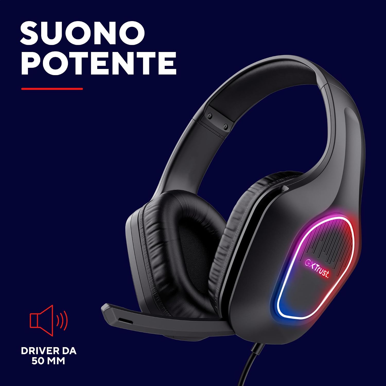 Detalle 1 de Trust Gaming GXTrust 419 Rayne cuffie gaming