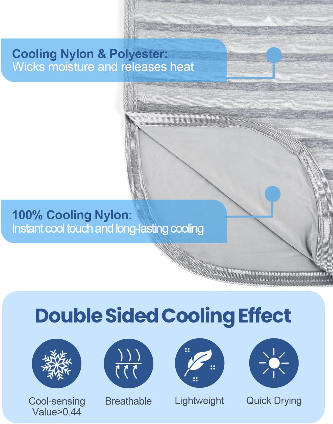 Thumbnail 5 de Ailemei Direct Cooling Blanket for Night Sweats (127×178cm) – Double-Sided Cool, Lightweight & Breathable