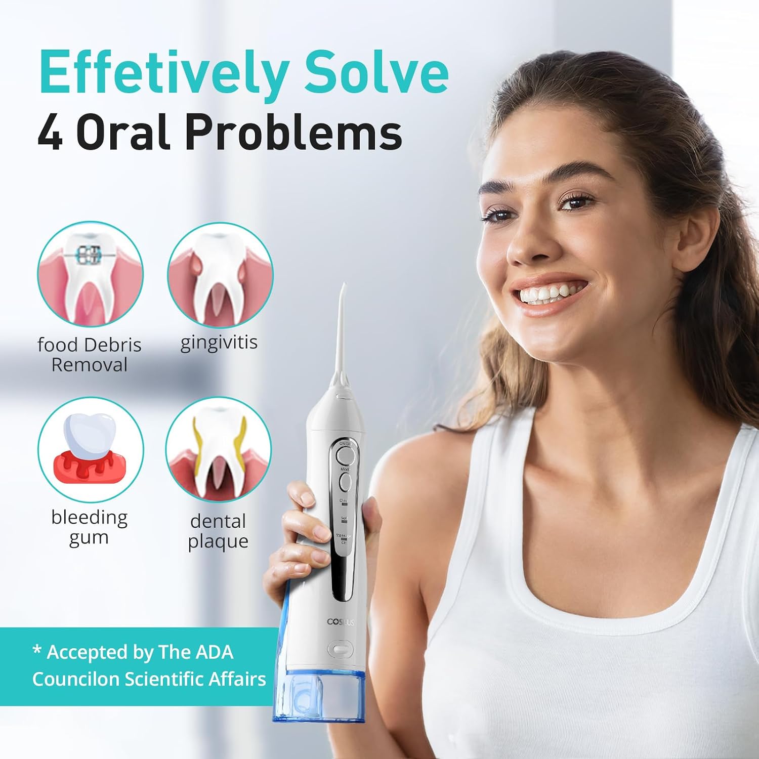 Thumbnail 6 de COSLUS Rechargeable Portable Water Flosser (300ml) with IPX7, 5 Tips