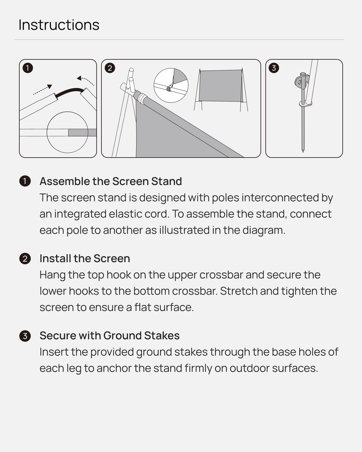 Detalle de XGIMI Outdoor Portable Projector Screen 70" (foldable, lightweight) for Horizon/Mogo/Halo+ long-throw projectors