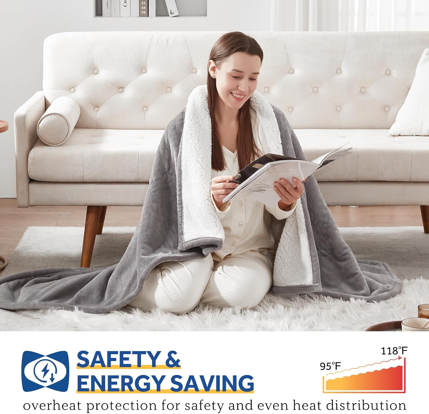 Detalle 2 de Sealy Heated Throw Blanket, 50 x 60 Inches