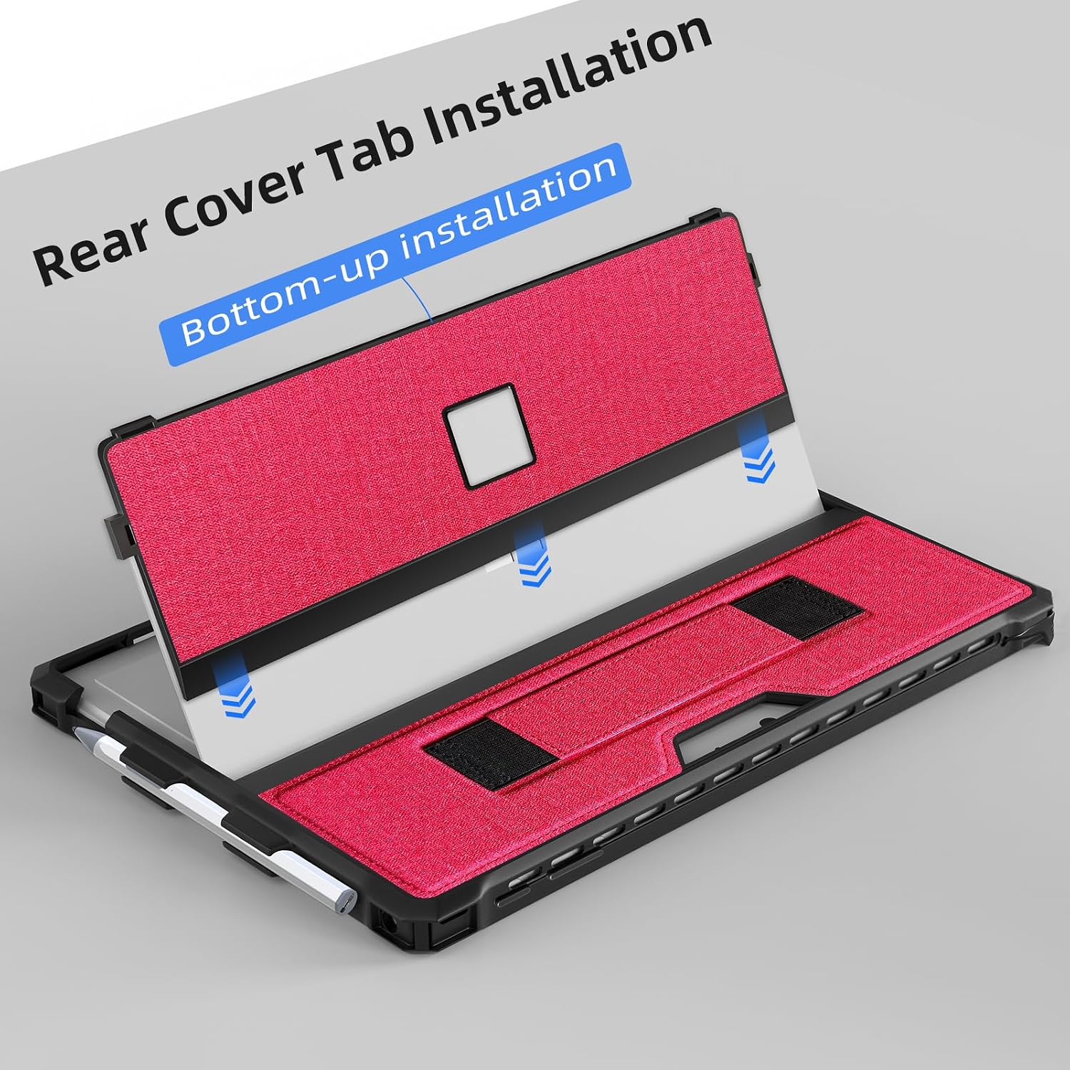 Thumbnail 6 de SSS·GRGB Protective Case for Microsoft Surface Pro 7+/7/6/5/4/Pro LTE 12.3-Inch – Slim Rugged Cover with Hand Strap (Red)